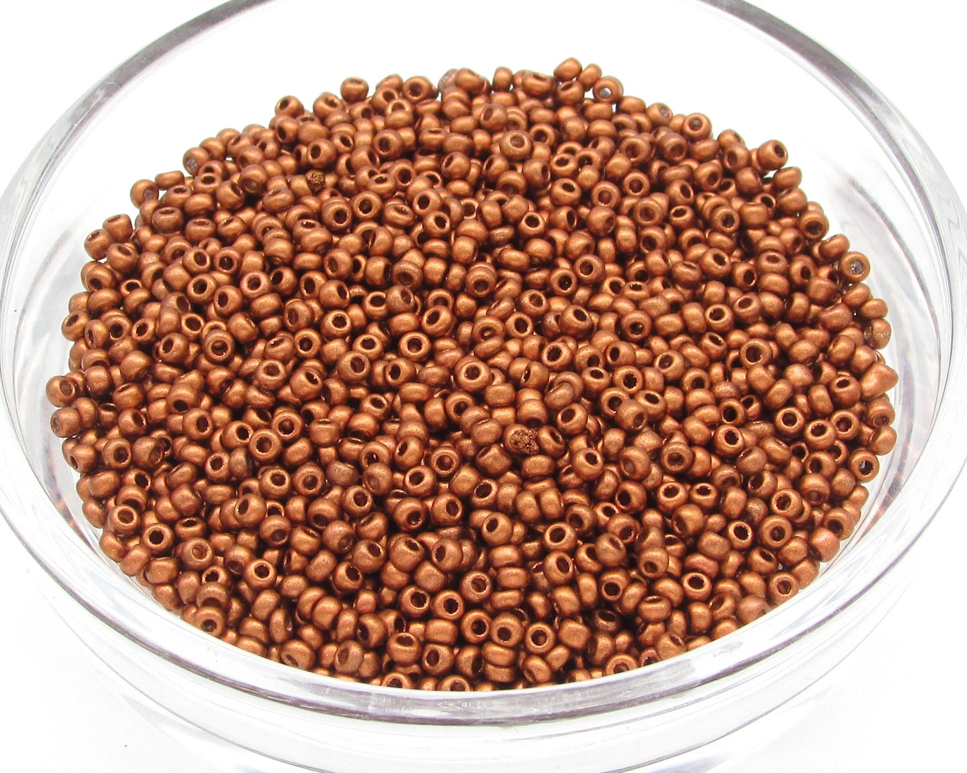 11/0 Seed Beads Matte Copper Metallic Czech Glass