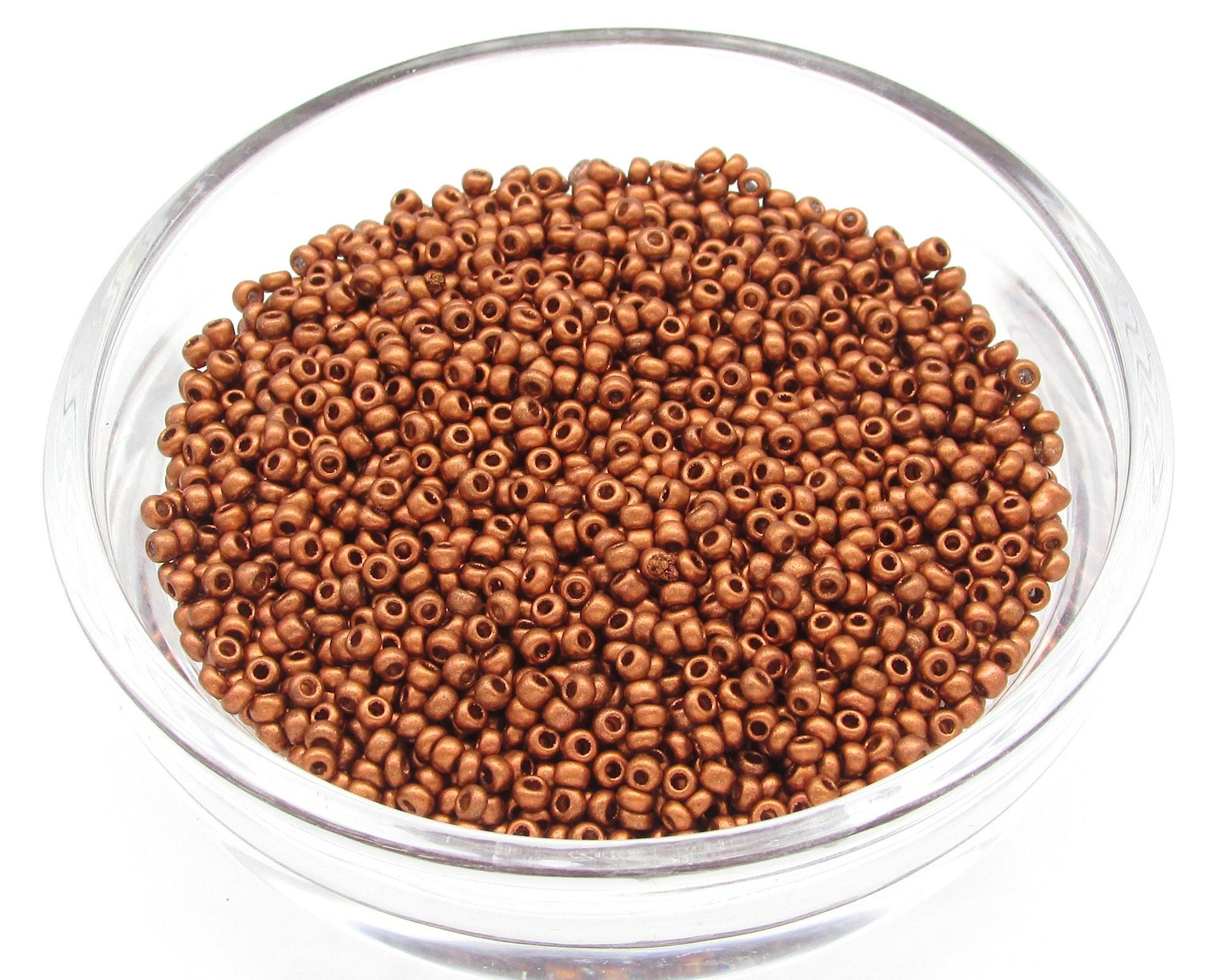 11/0 Seed Beads Matte Copper Metallic Czech Glass
