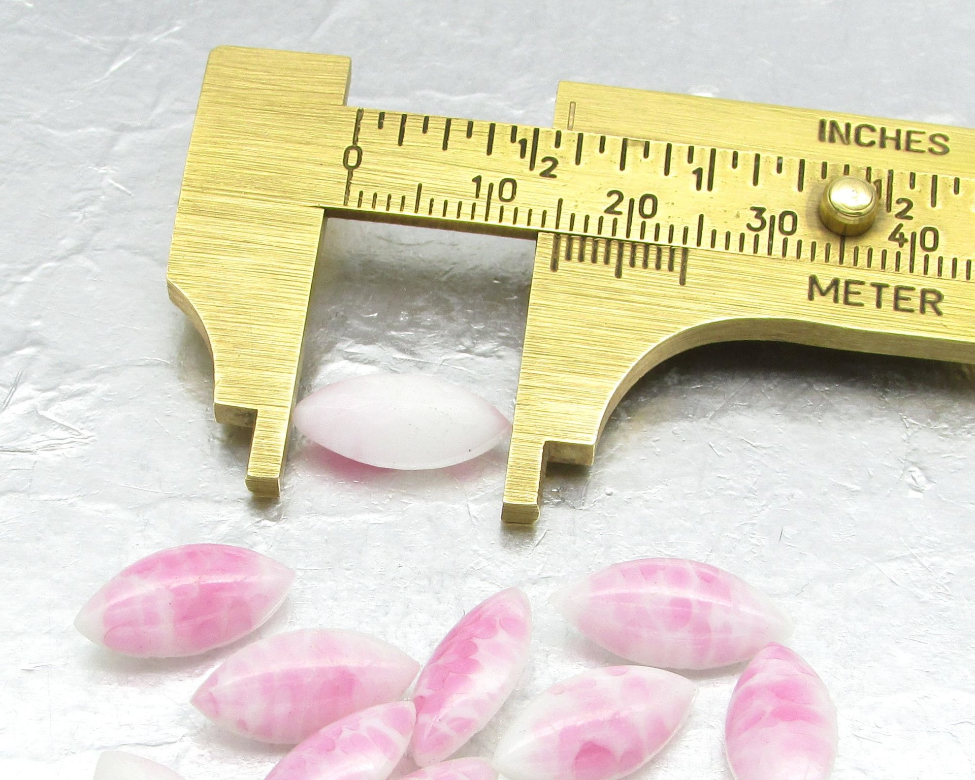 15x7mm Navette Rhinestones, Opaque Pink Vintage Point Back Glass Stones