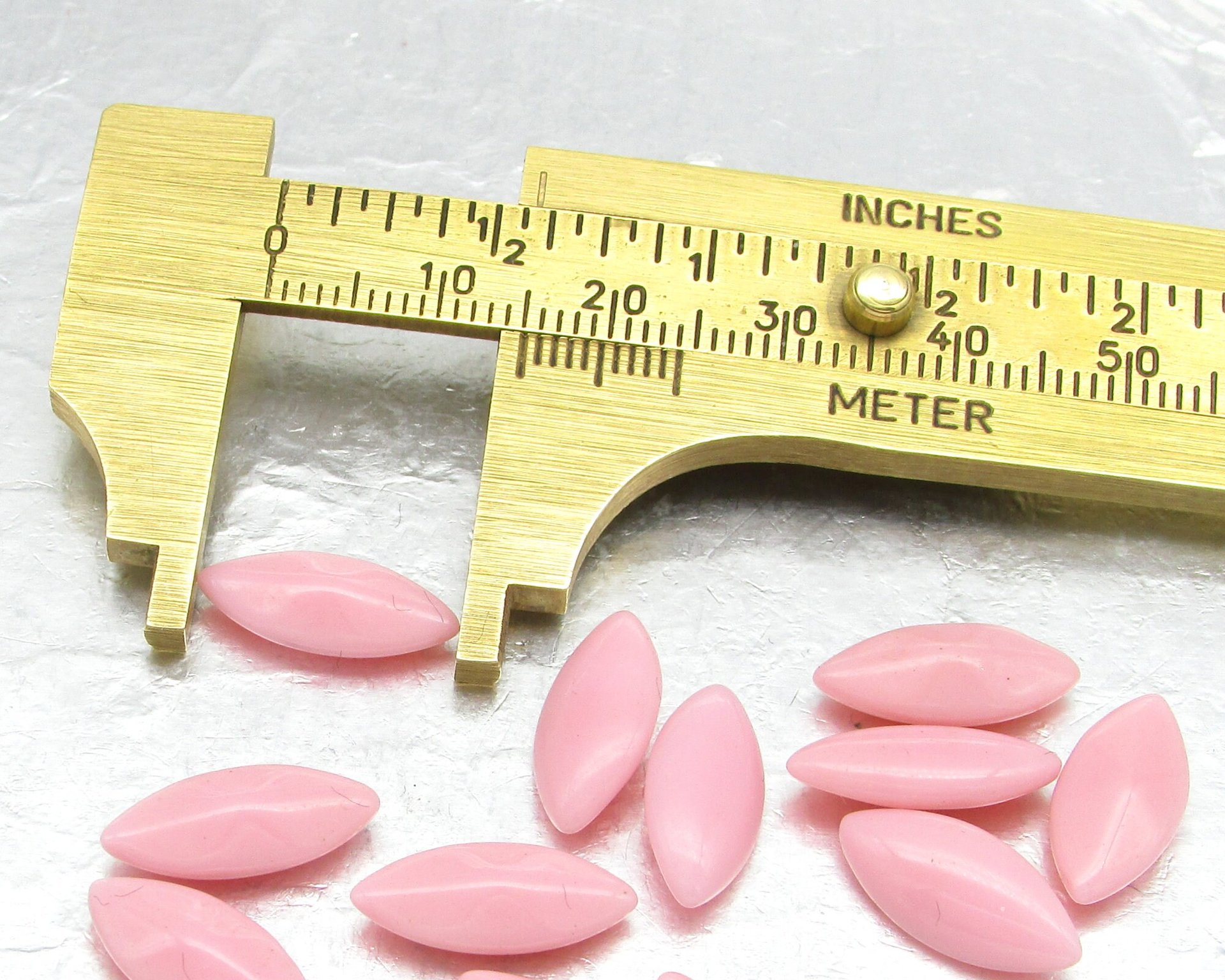 15x7mm Navette Rhinestones, Opaque Pink Vintage Point Back Glass Stones