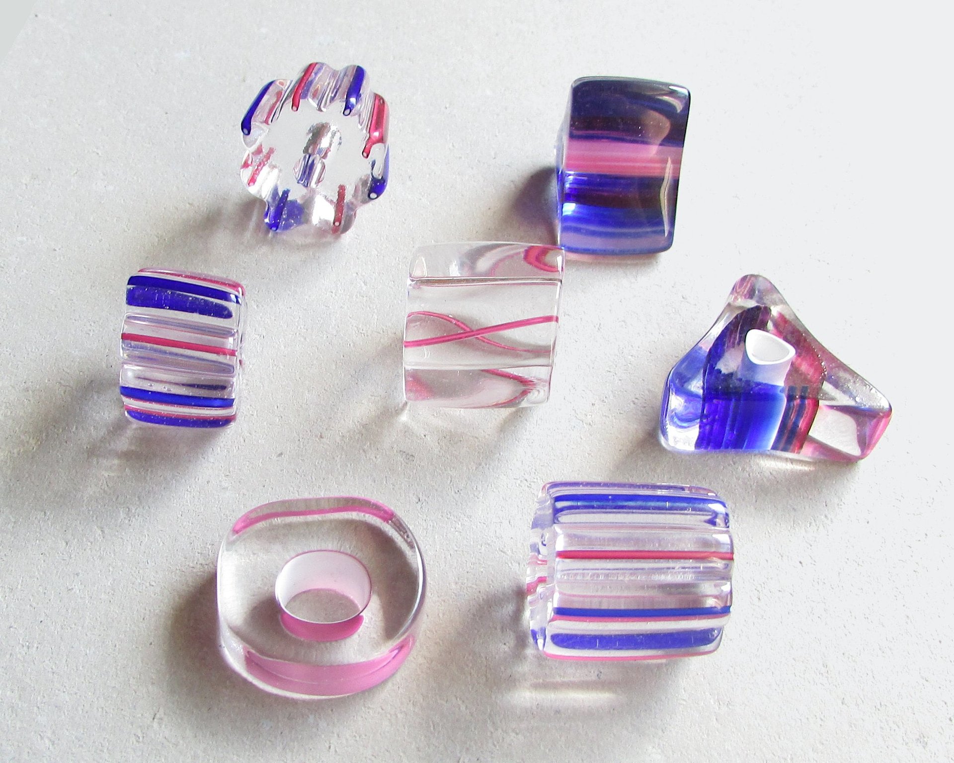 Jumbo Furnace Cane Beads, Mixed Lot Extra Large Chubs