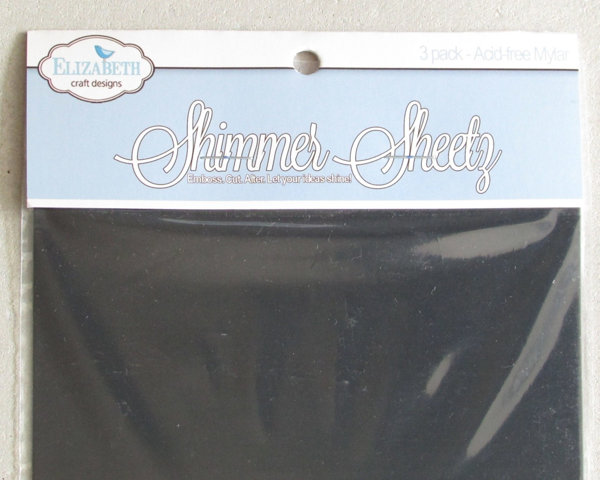 Embossable Mylar Sheets, 12" x 5" 3-Pack Shimmer Sheetz for Papercraft Embellishments