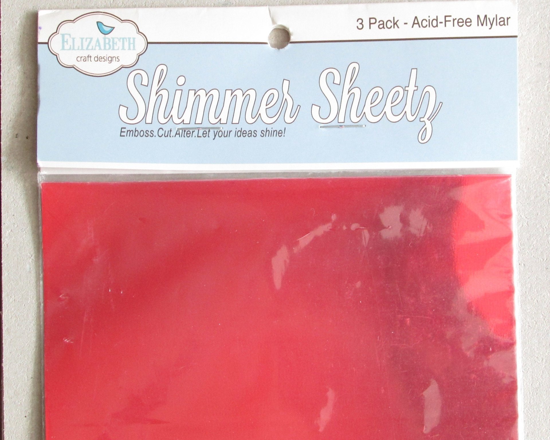 Embossable Mylar Sheets, 12" x 5" 3-Pack Shimmer Sheetz for Papercraft Embellishments