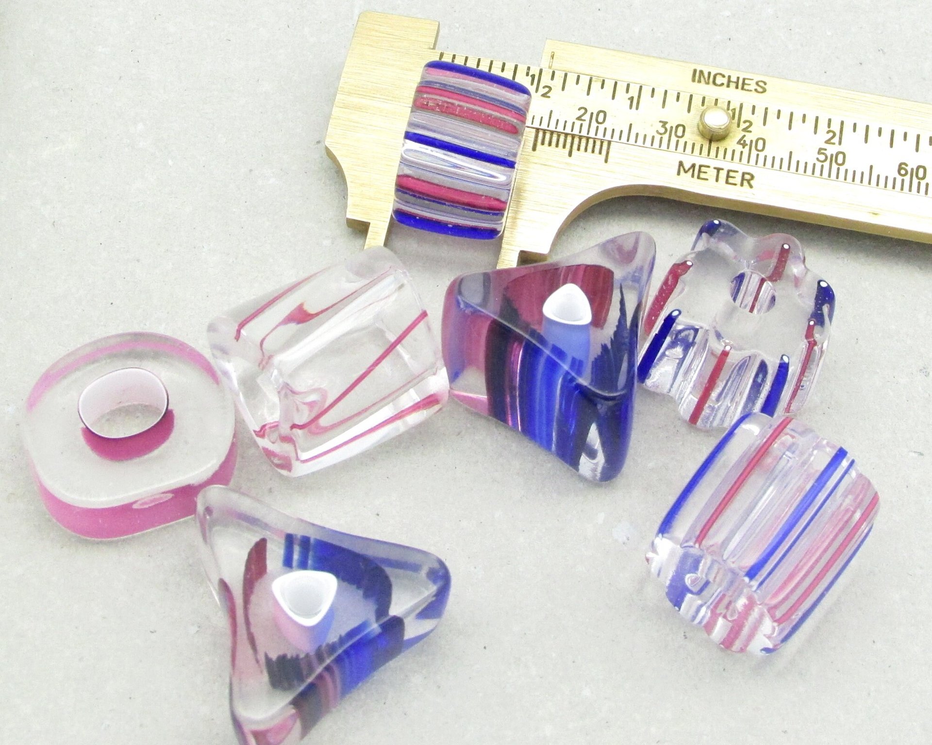 Jumbo Furnace Cane Beads, Mixed Lot Extra Large Chubs