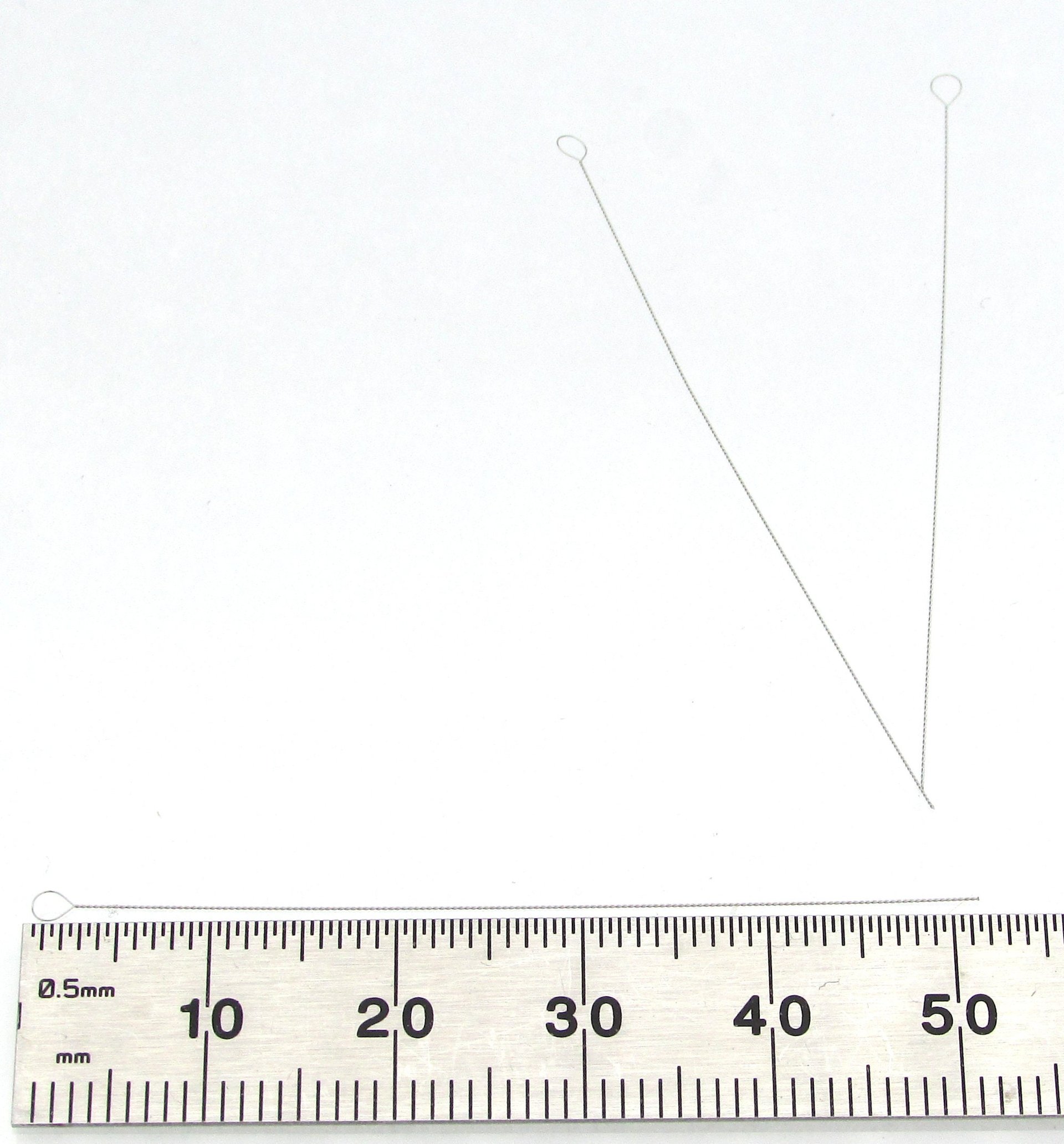 2” Flexible Beading Needles, Twisted Wire with Collapsible Round Eye