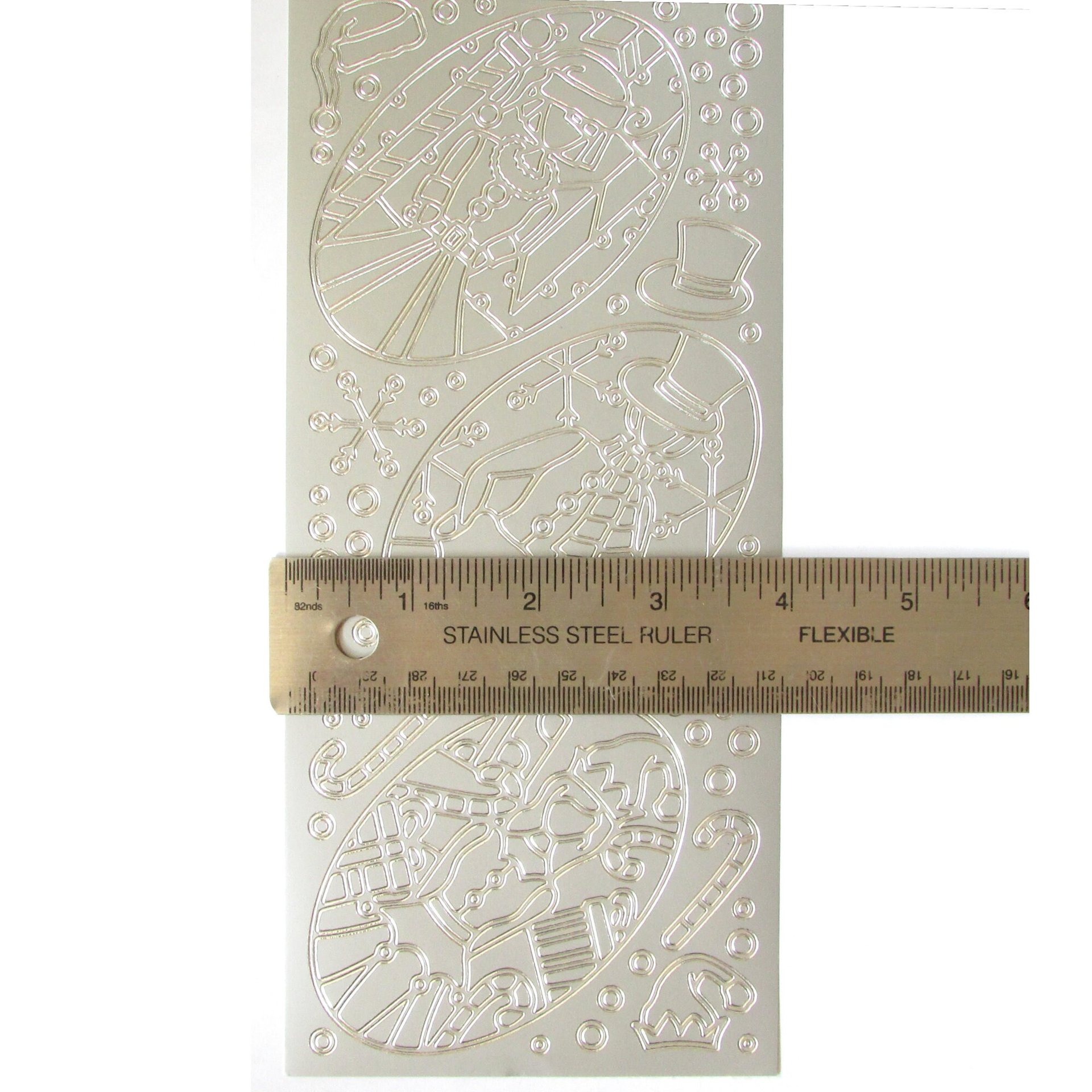 Christmas Doll Outline Stickers 9" x 4" Peel-Off Sheets, Set of 3