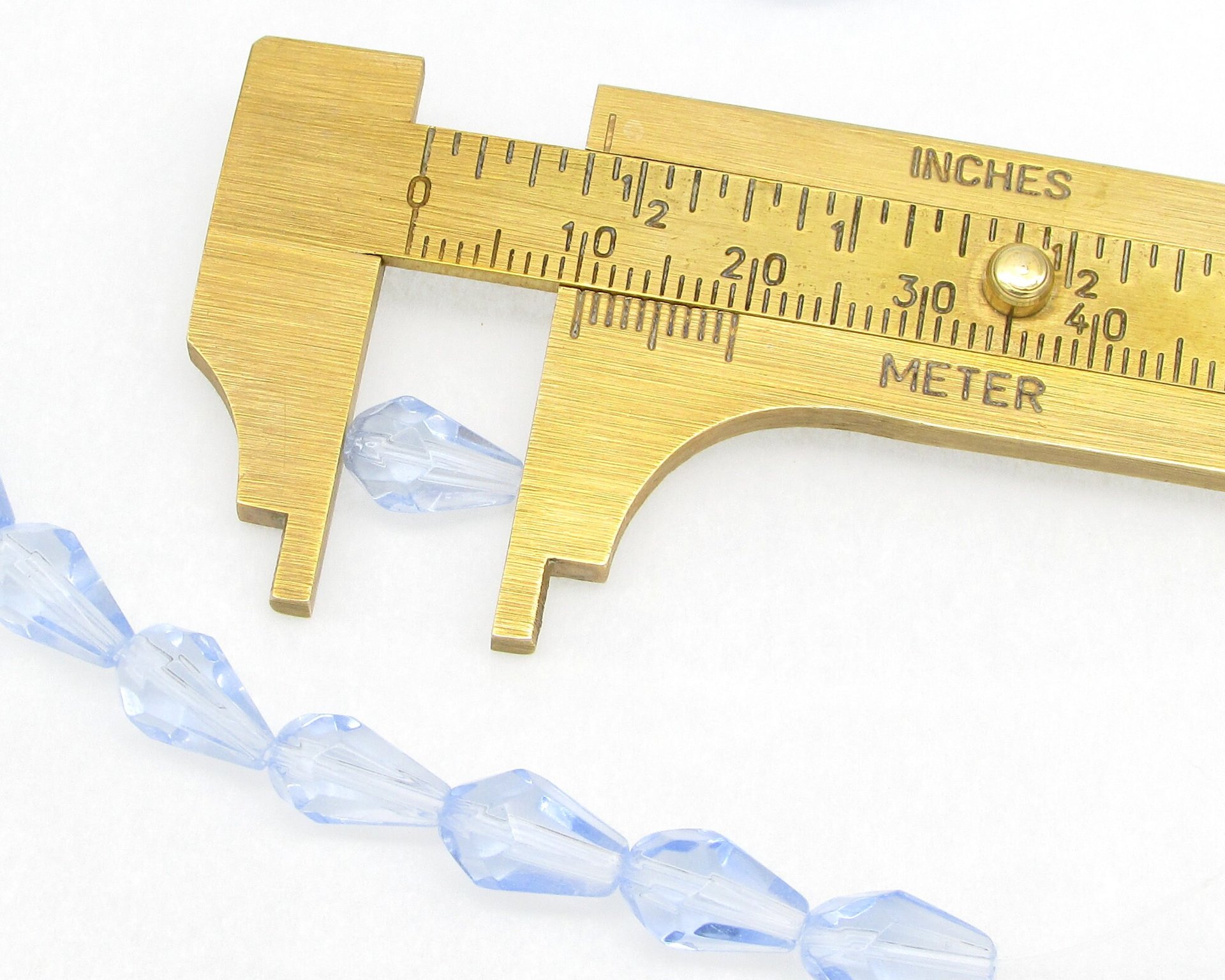 11x6.5mm Faceted Teardrops, Light Sapphire Czech Fire Polished Beads (35)