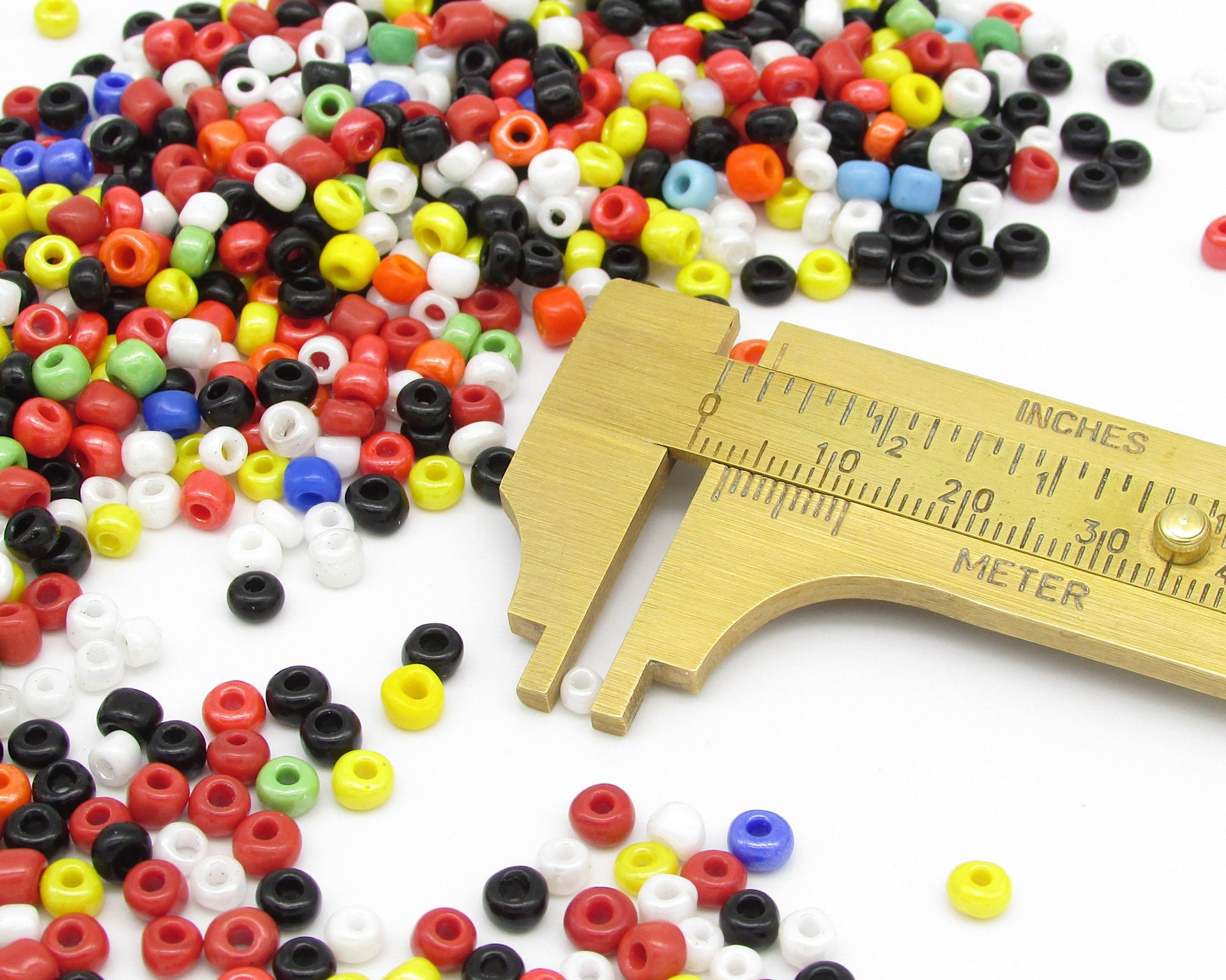 Opaque Seed Bead Mix, 6/0 and 8/0 Rocailles, Shiny Round Spacers (50g)