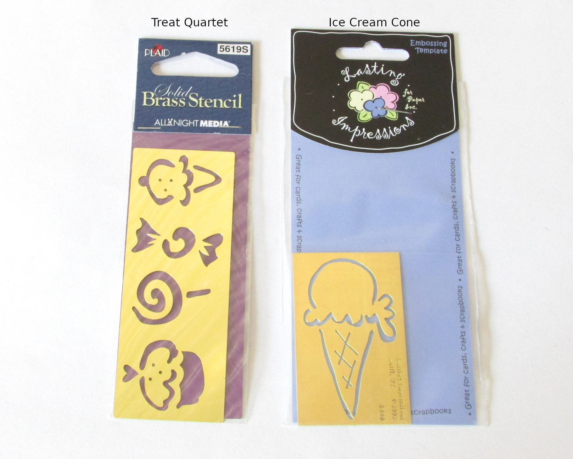 Desserts Brass Embossing Stencils, Reusable Metal Templates,  Ice Cream Themes