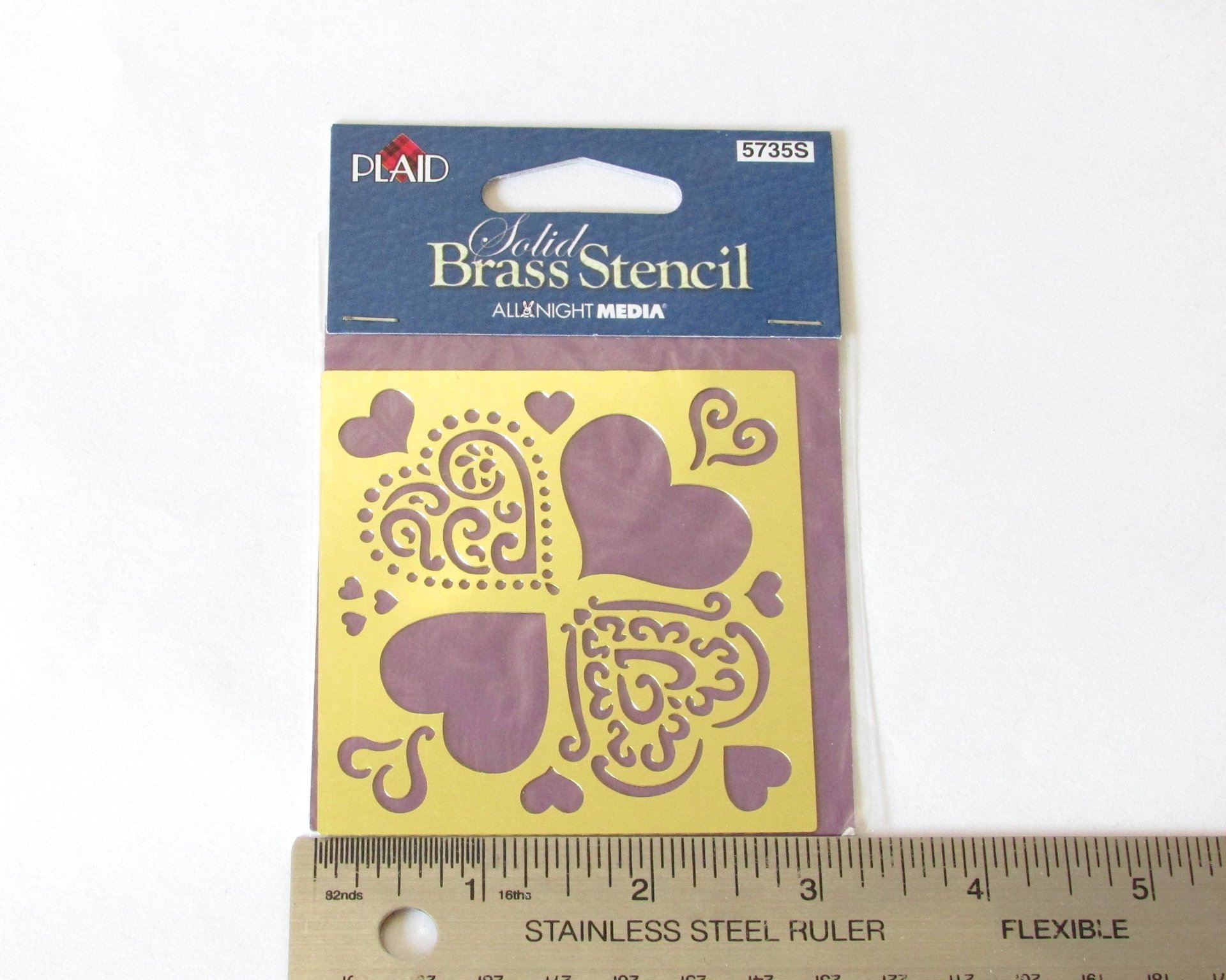 Heart Theme Brass Embossing Stencils, Reusable Metal Templates