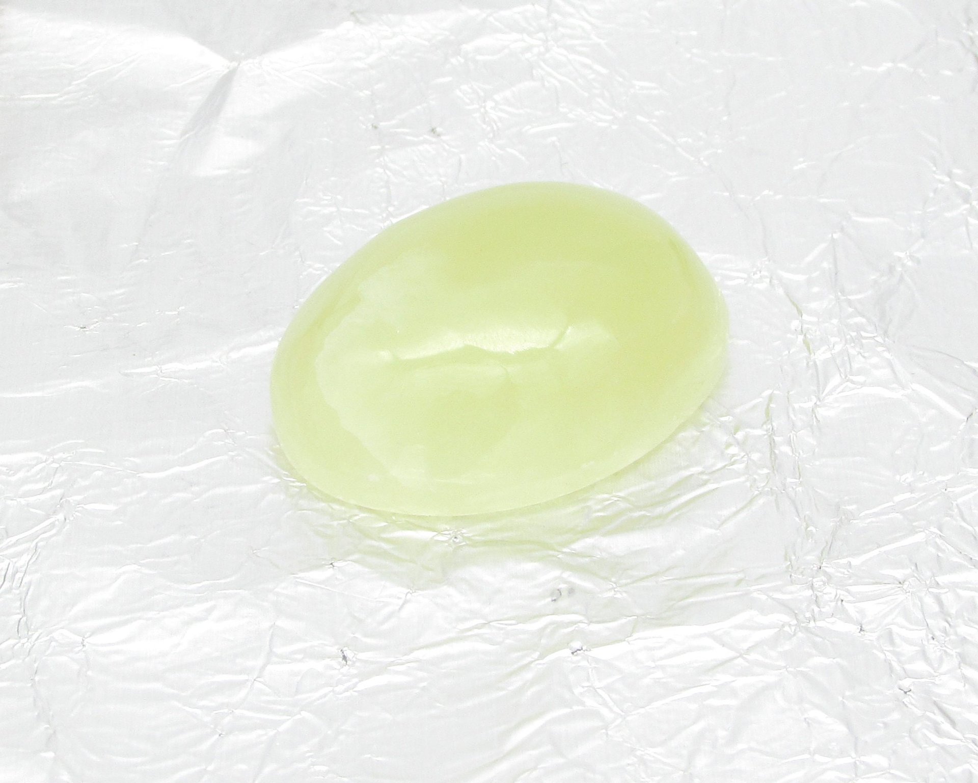 Prehnite Cabochon, Domed Oval Gemstone 35.3x26mm 83.65ct Pale Green Flat Back Stone