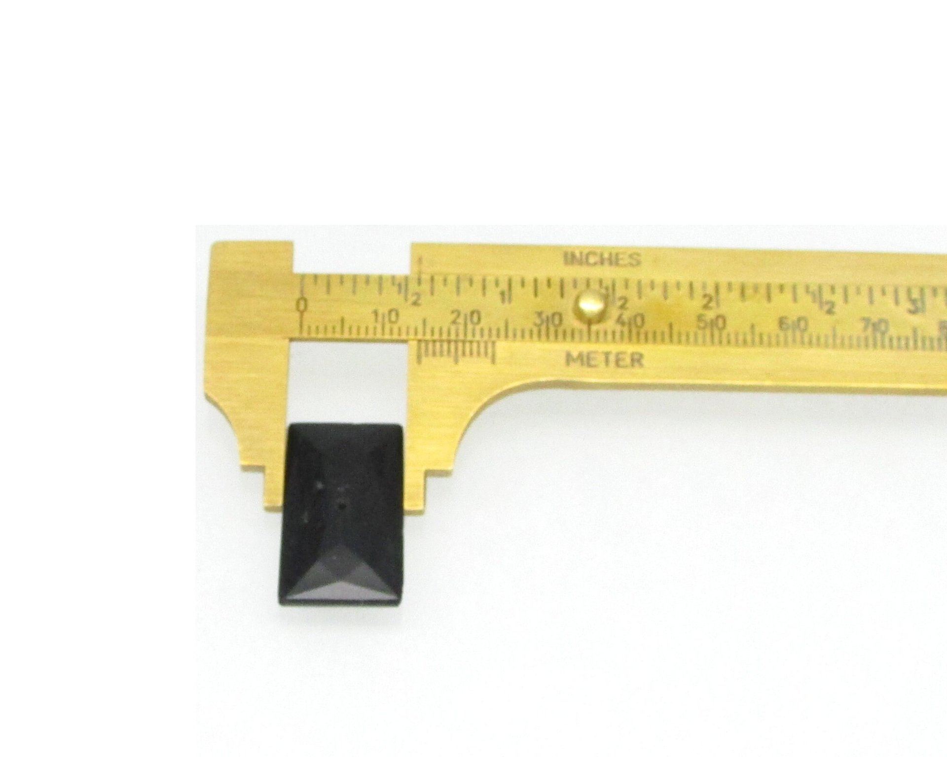 Rectangular Glass Stone with Center Hole, 24.75mm x 14.5mm Vintage Beveled Point Back Rhinestone (1)