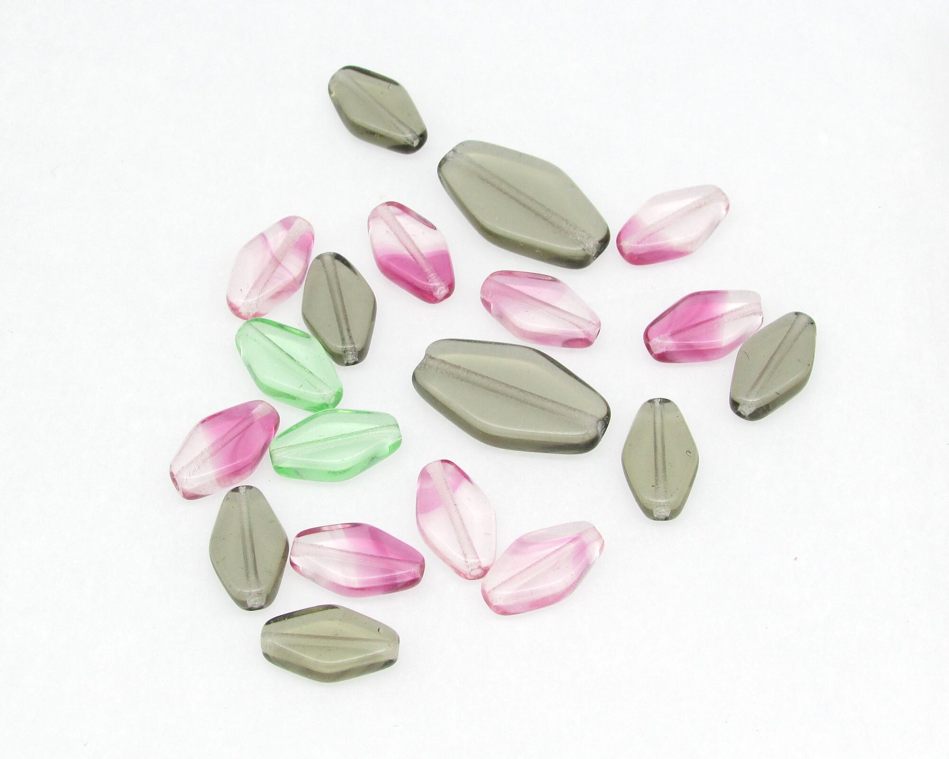 13x8mm Flat Diamond Pressed Glass Beads