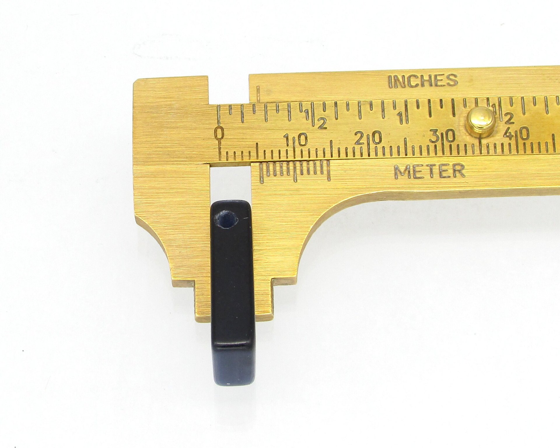 Side-Drilled Rectangular Pendant, 22mm Large Flat Fiber Optic Bead (1)