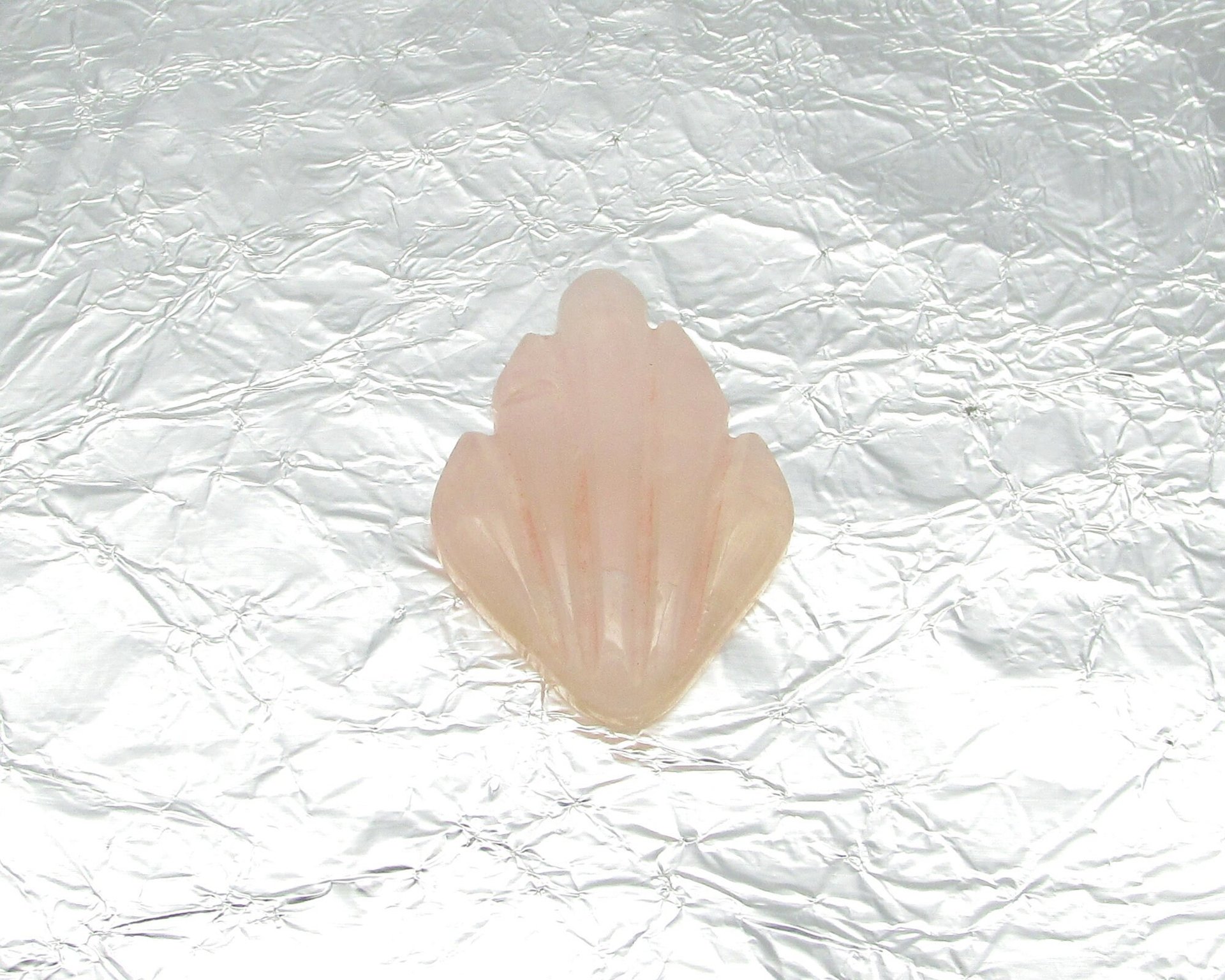 Rose Quartz Cabochon, Vintage Art Deco Shield