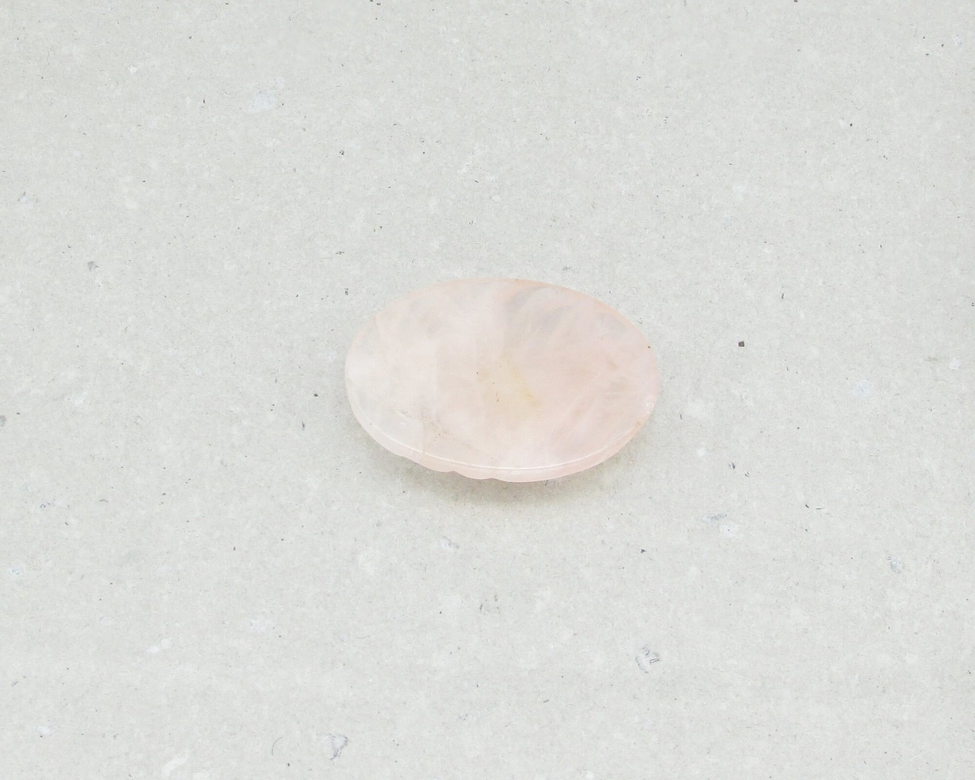 Rose Quartz Oval Cabochon, Vintage Art Deco Carved Gemstone