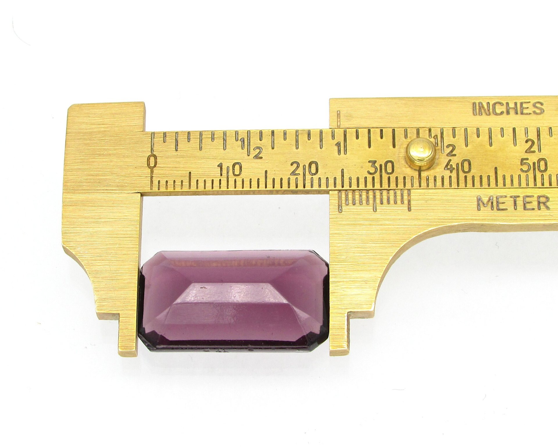 24.5x14.5mm Octagonal Rhinestone, Unfoiled Amethyst Vintage Glass Stone