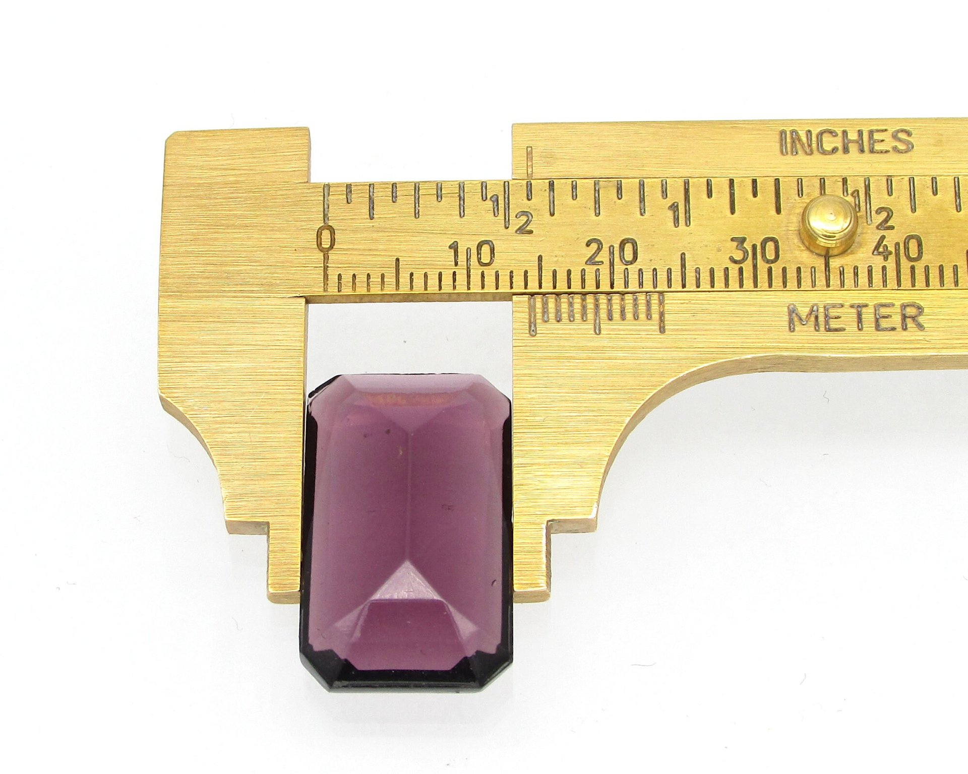 24.5x14.5mm Octagonal Rhinestone, Unfoiled Amethyst Vintage Glass Stone