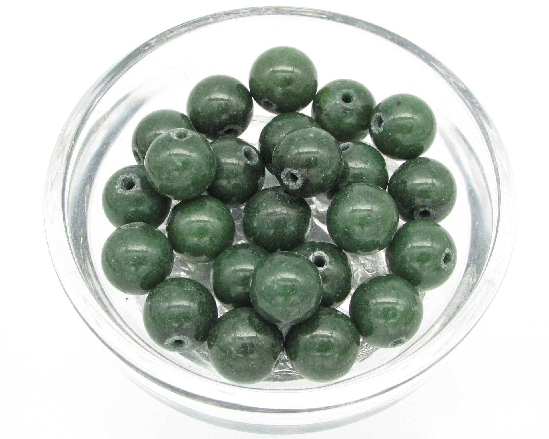 Nephrite Jade Beads 4mm 8mm 10mm Genuine Gemstone Spheres