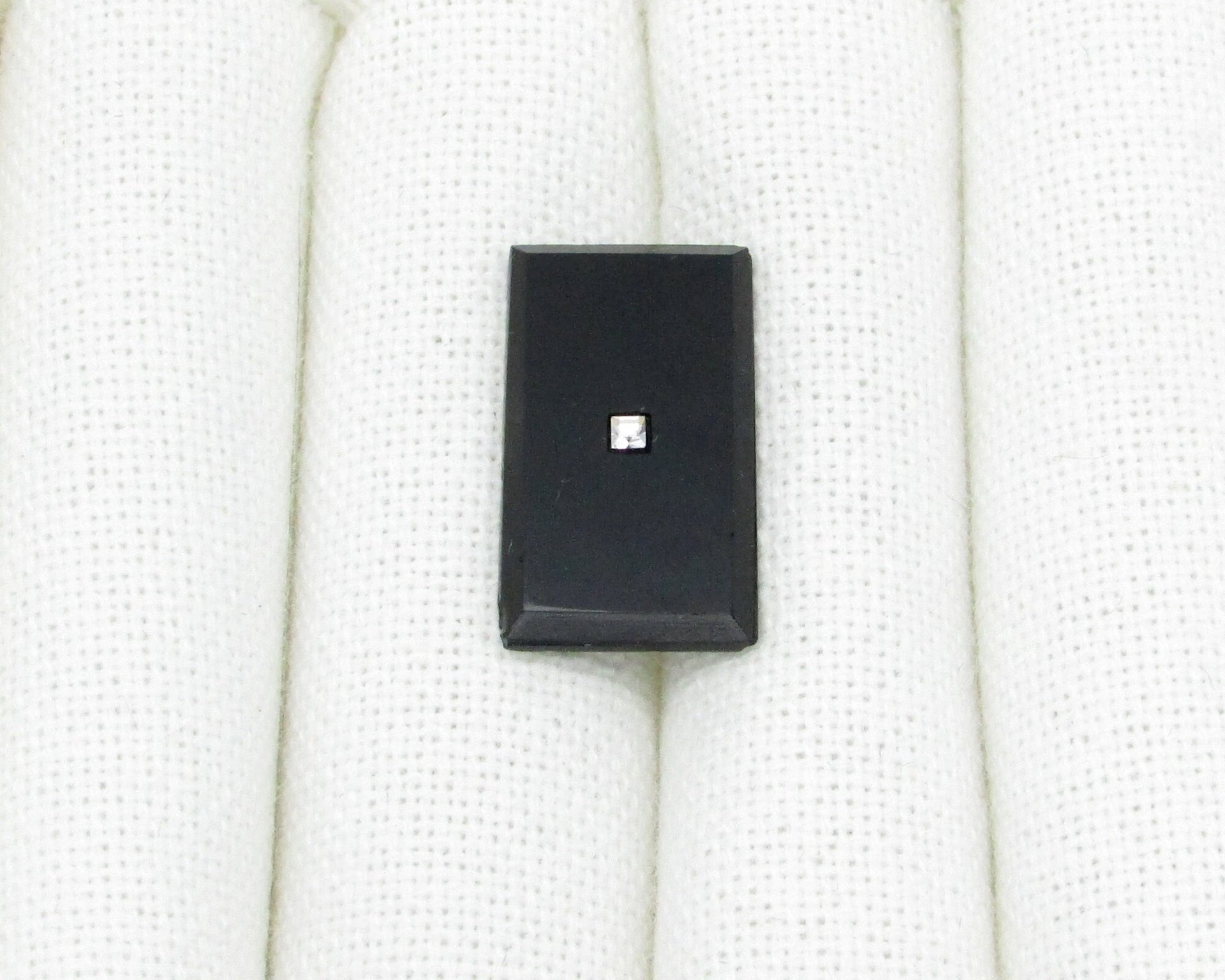 Rectangular Glass Stone with Center Hole, 24.75mm x 14.5mm Vintage Beveled Point Back Rhinestone (1)