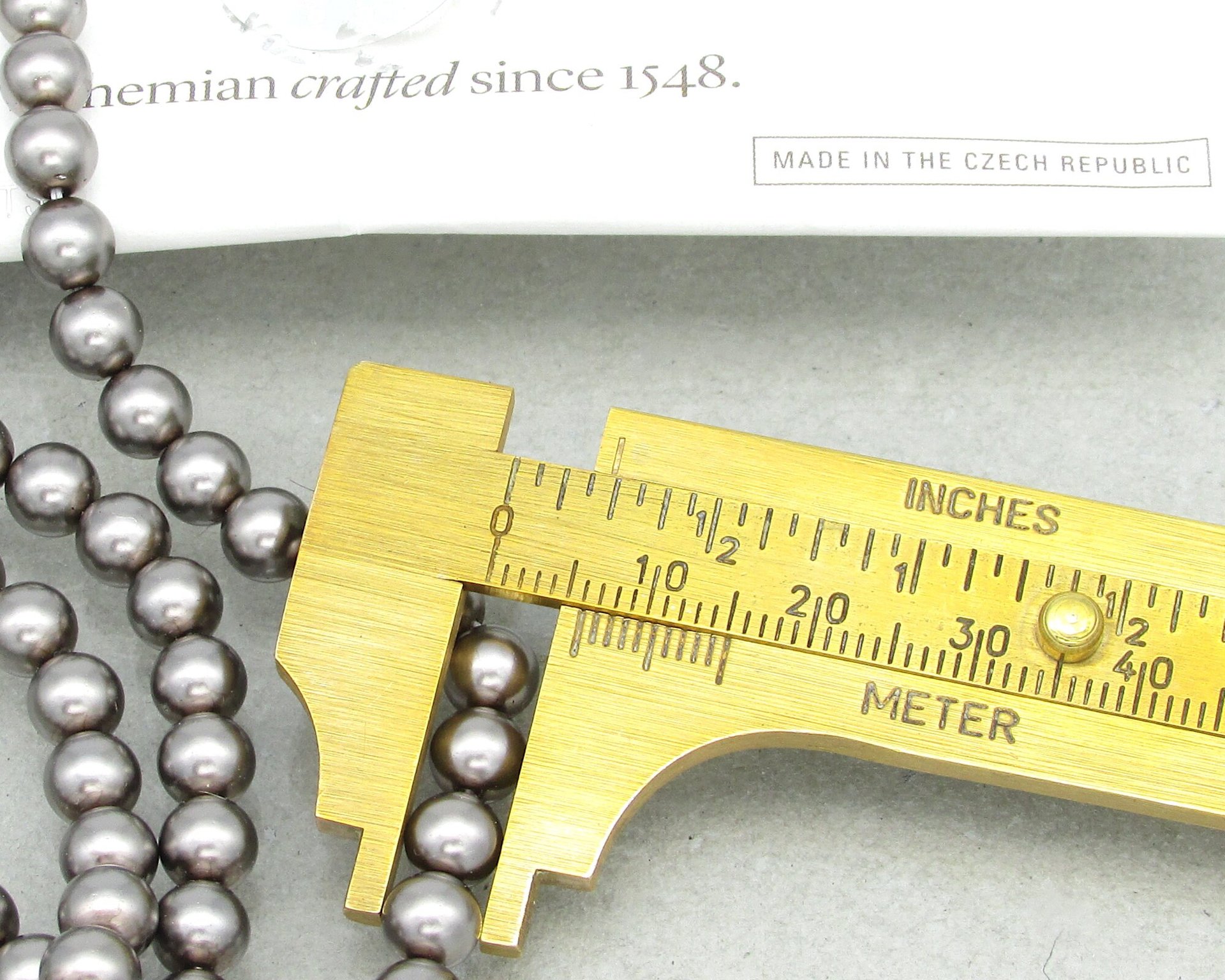 Preciosa Crystal 6mm 8mm Round Dark Gray Nacre Pearls (25)