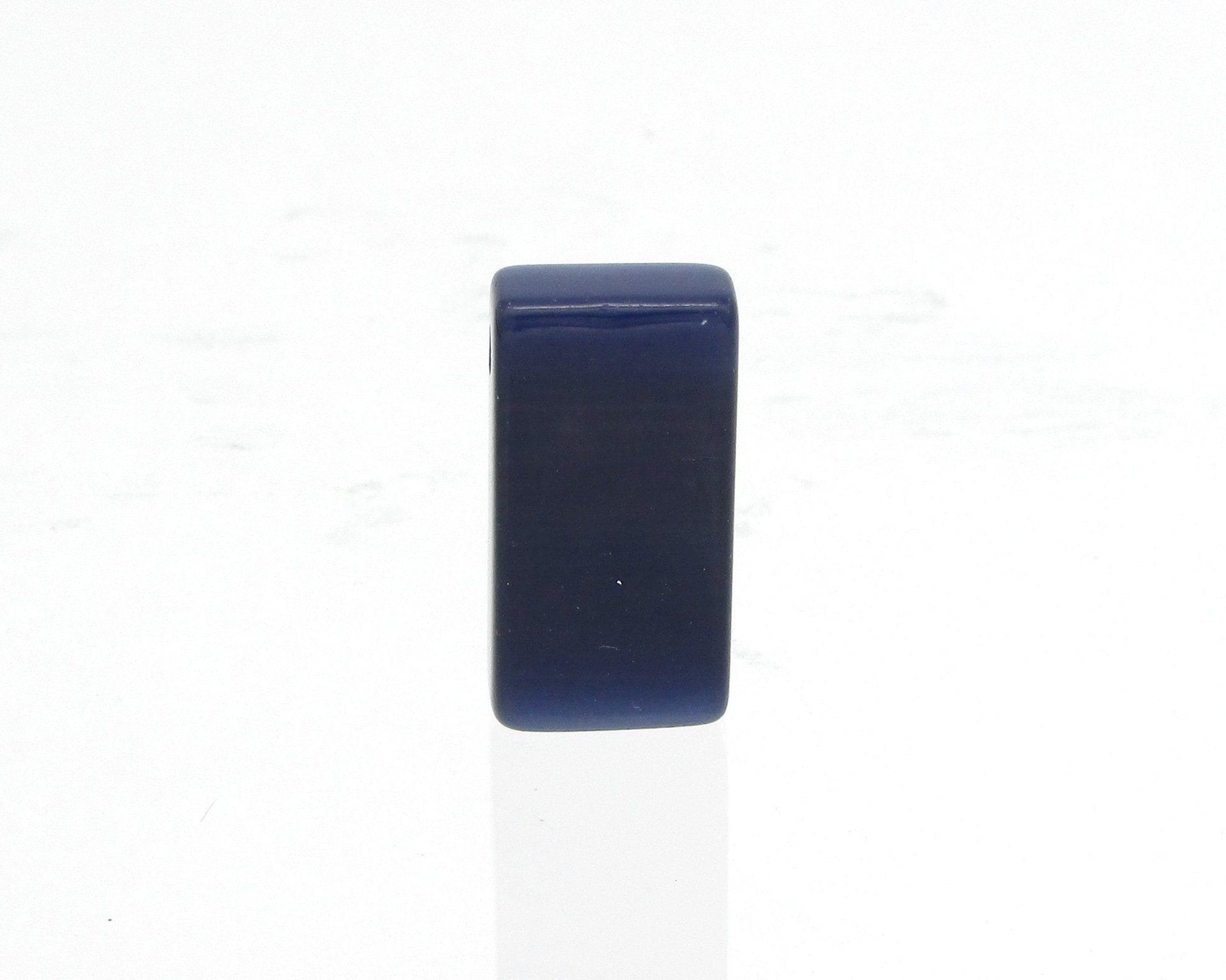 Side-Drilled Rectangular Pendant, 22mm Large Flat Fiber Optic Bead (1)
