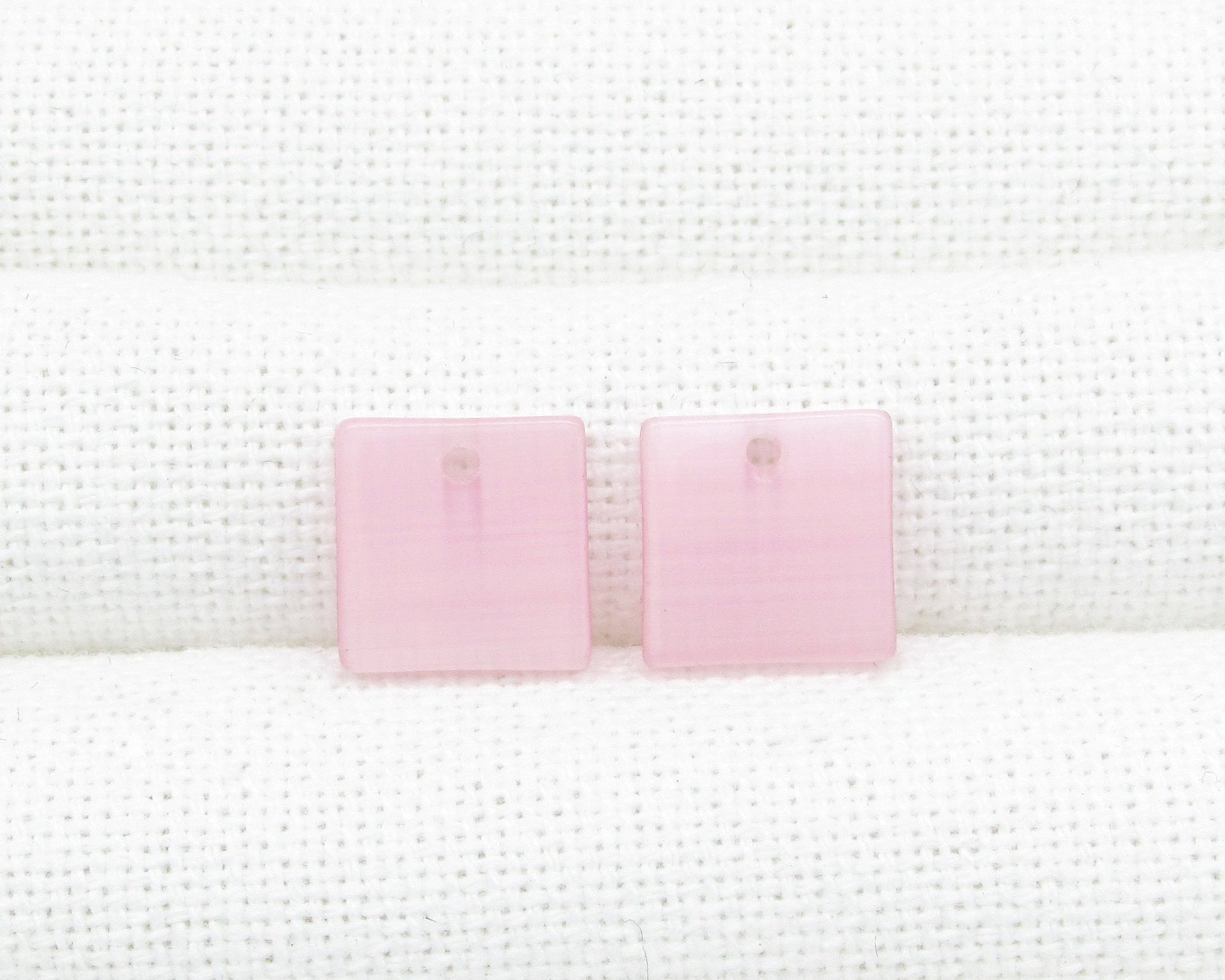 12mm Flat Square Pendants, Fiber Optic Glass