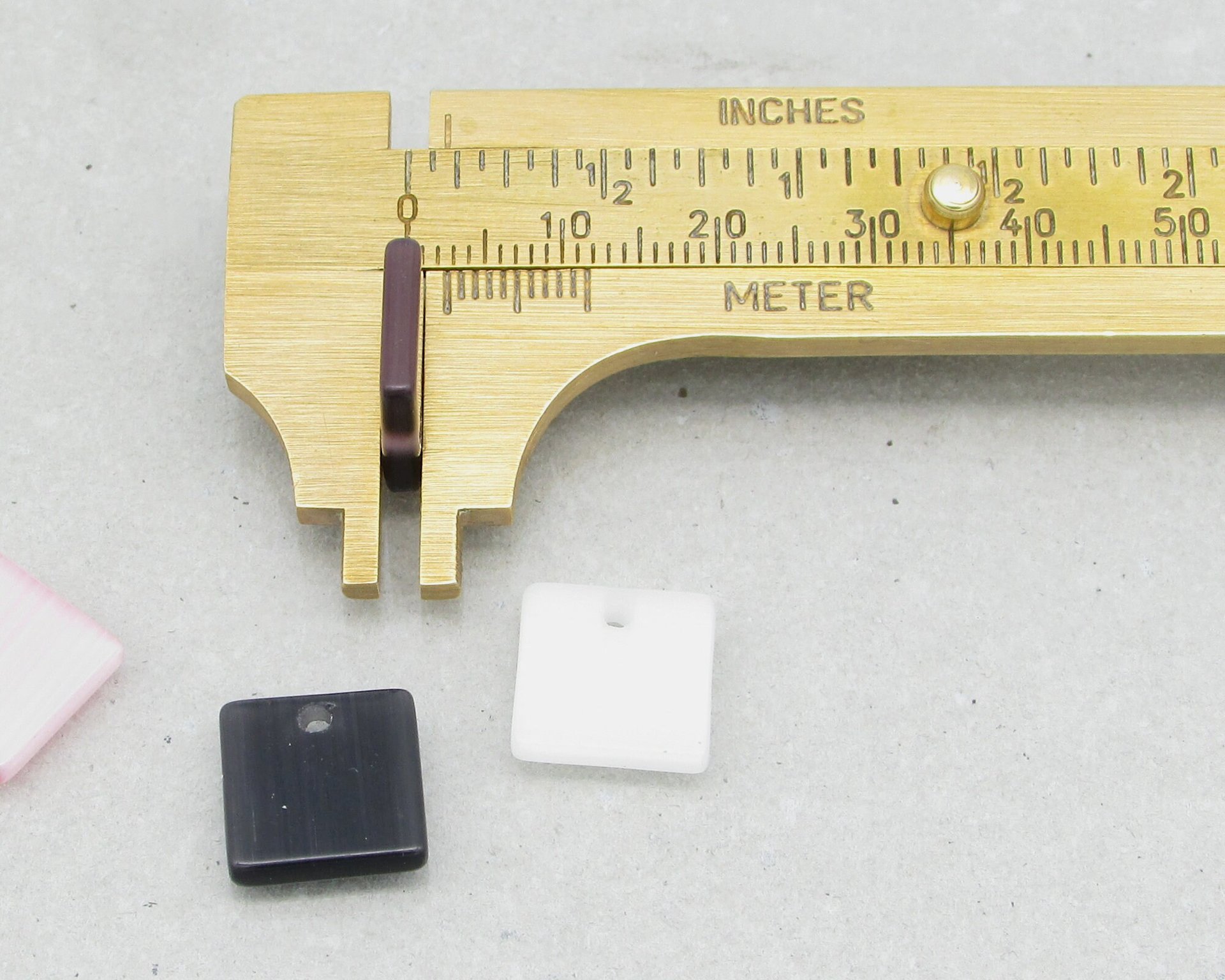 12mm Flat Square Pendants, Fiber Optic Glass