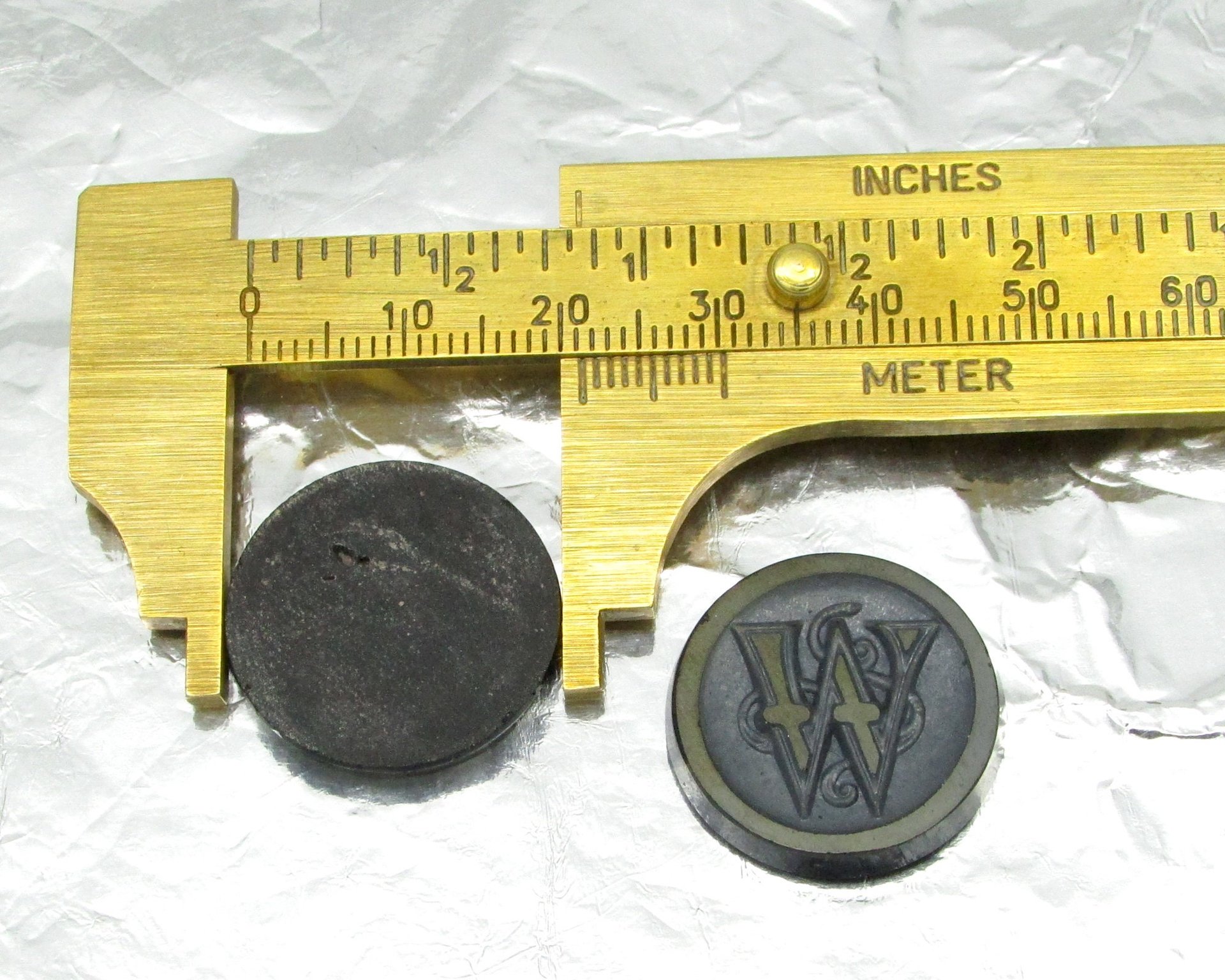 Vintage Letter Cabochon, 21mm Beveled Round Carved Art Nouveau Initial Glass Stone