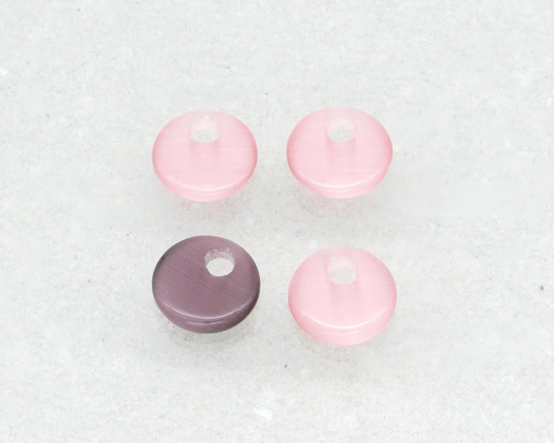 12mm Go-Go Pendants Fiber Optic Glass Flat Rounds 