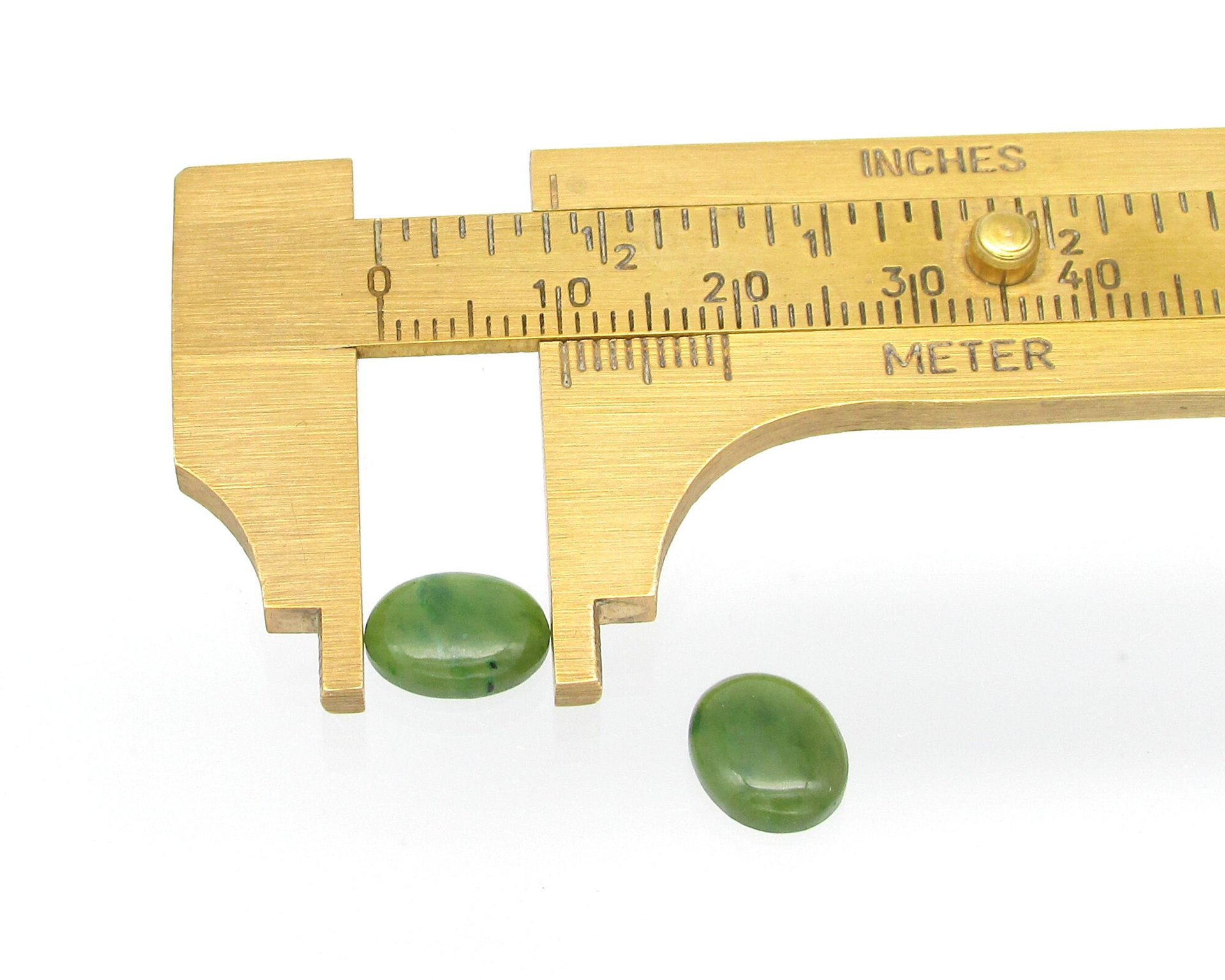 Nephrite Jade Oval Cabochon, Domed Oval 10x8mm Flat Back Stone