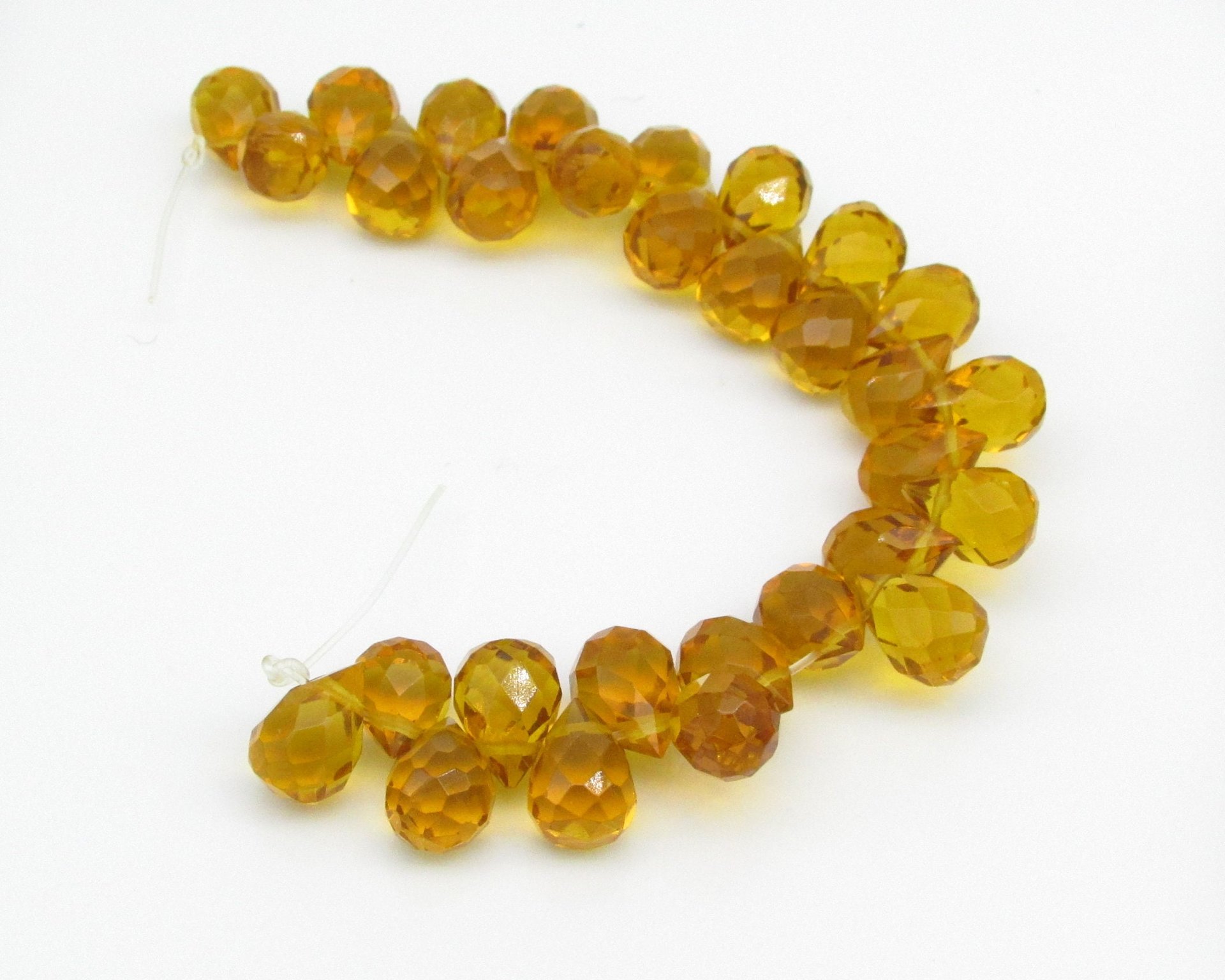 12x8mm Faceted Briolettes, Glass Teardrop Beads