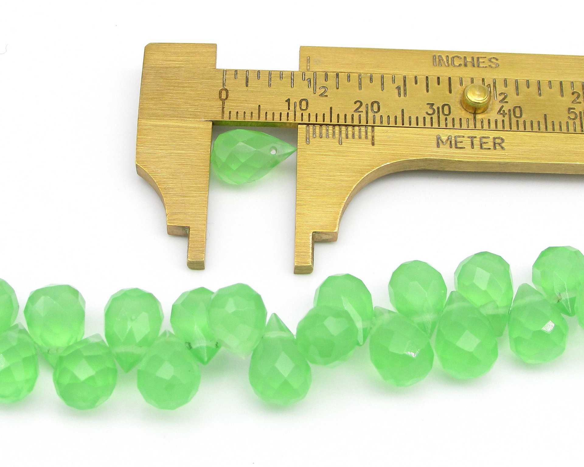 12x8mm Faceted Briolettes, Glass Teardrop Beads