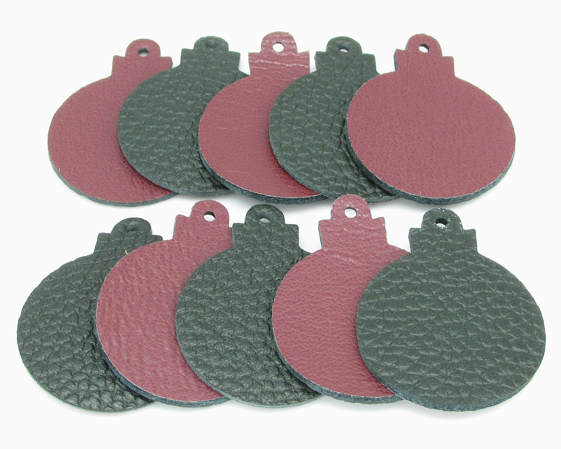 1.5" Christmas Die Cut Shapes, Reversible Leather