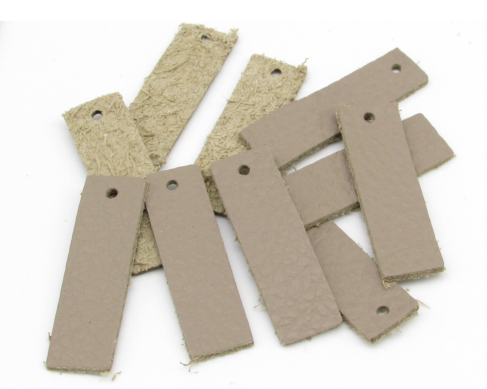 Rectangular Die Cut Pendants, 1.4 Inch Upcycled Leather Blanks