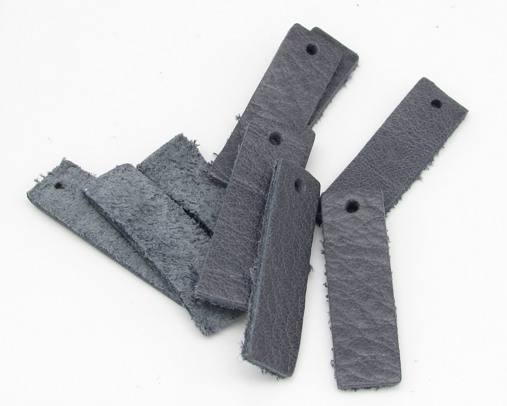 Rectangular Die Cut Pendants, 1.4 Inch Upcycled Leather Blanks