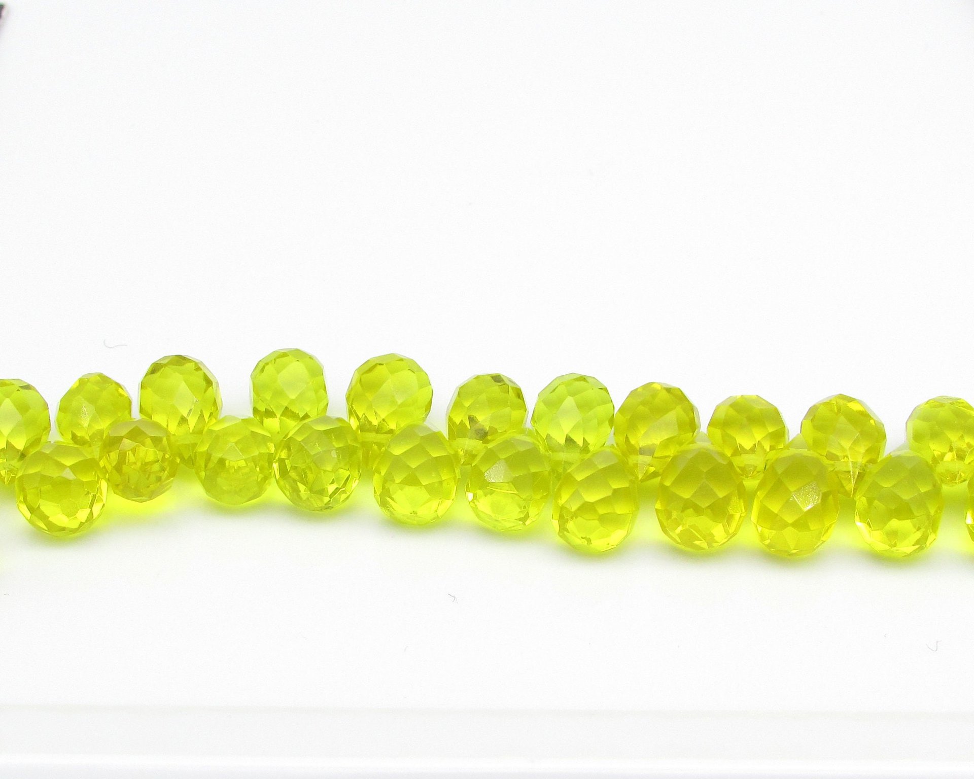 12x8mm Faceted Briolettes, Glass Teardrop Beads