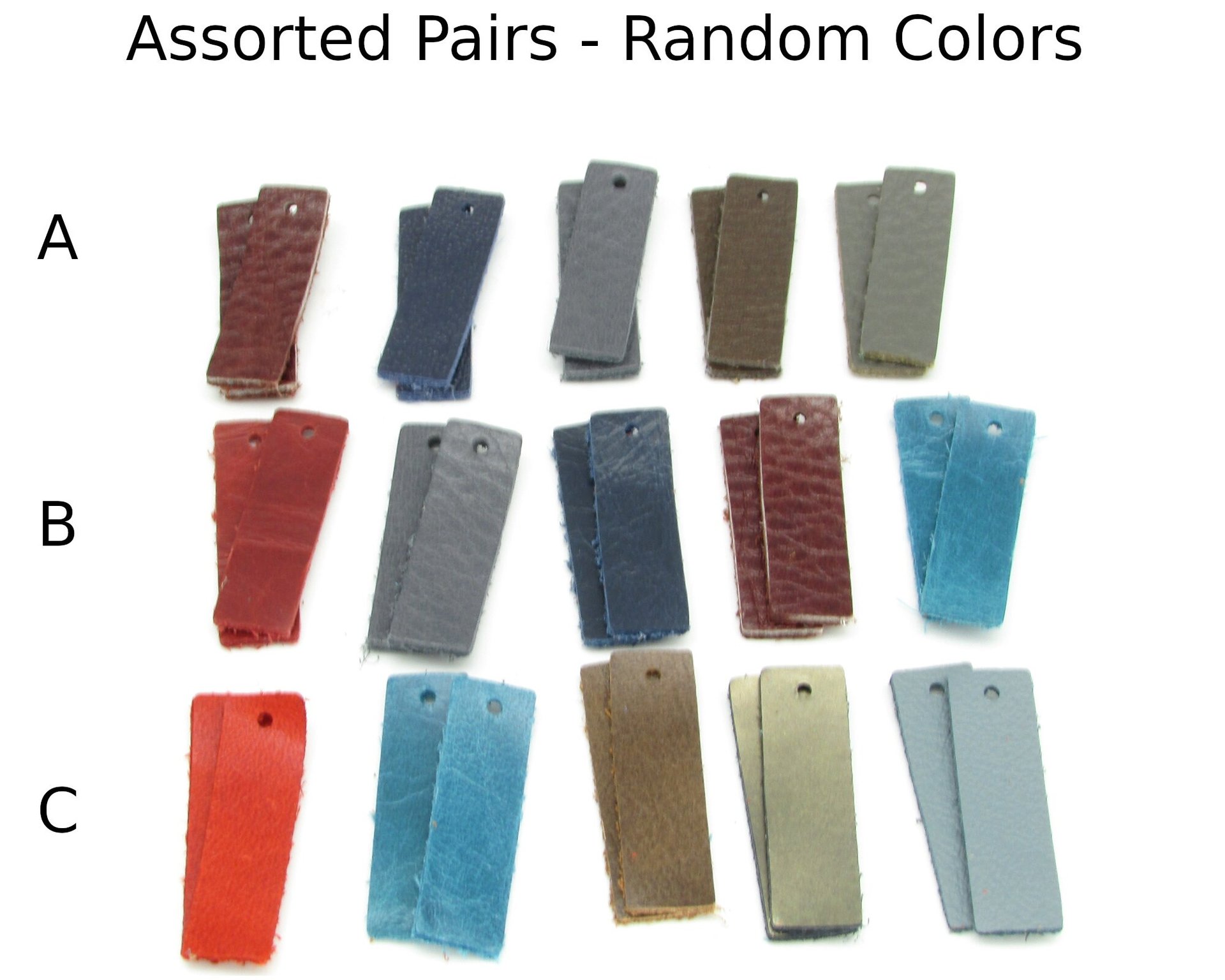 Rectangular Die Cut Pendants, 1.4 Inch Upcycled Leather Blanks