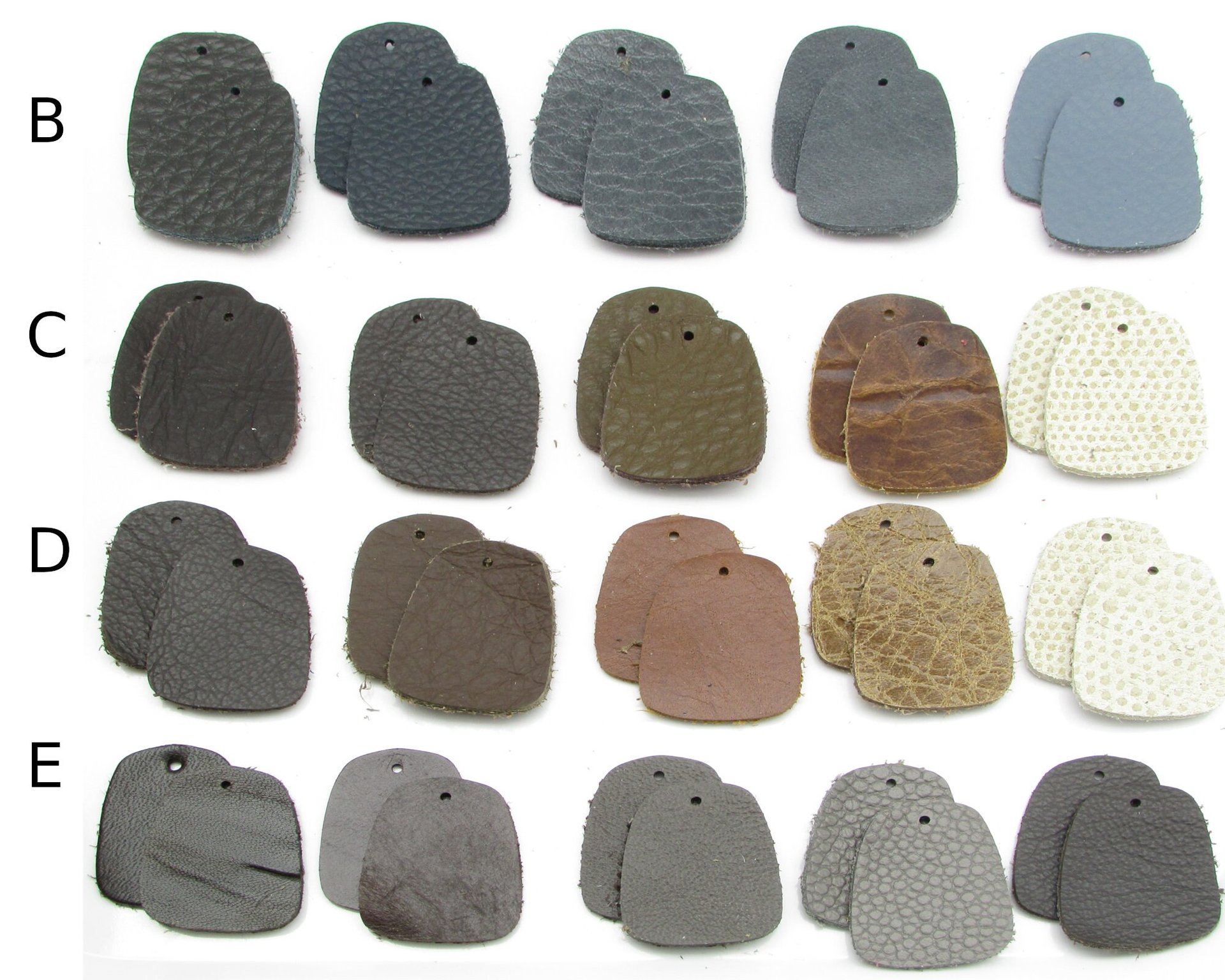1.125 Inch Small Trapezoid Pendants, Upcycled Leather Die Cuts (10)