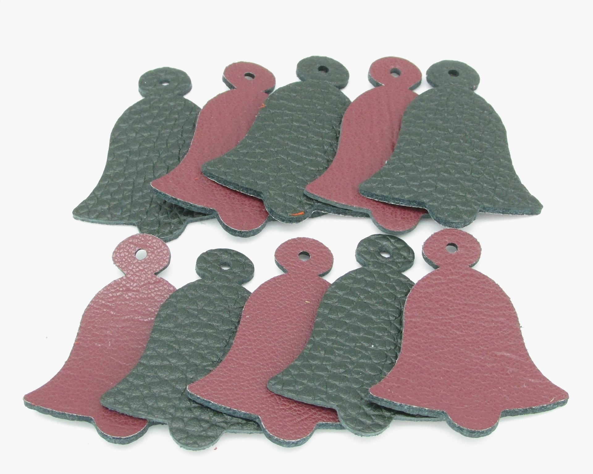 1.5" Christmas Die Cut Shapes, Reversible Leather