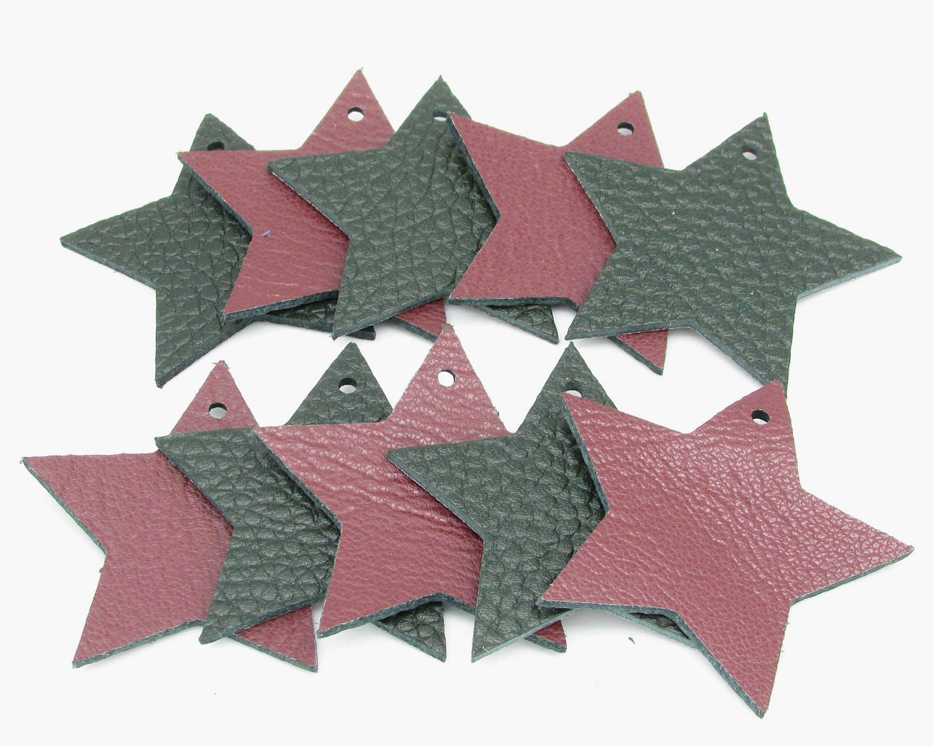 1.5" Christmas Die Cut Shapes, Reversible Leather