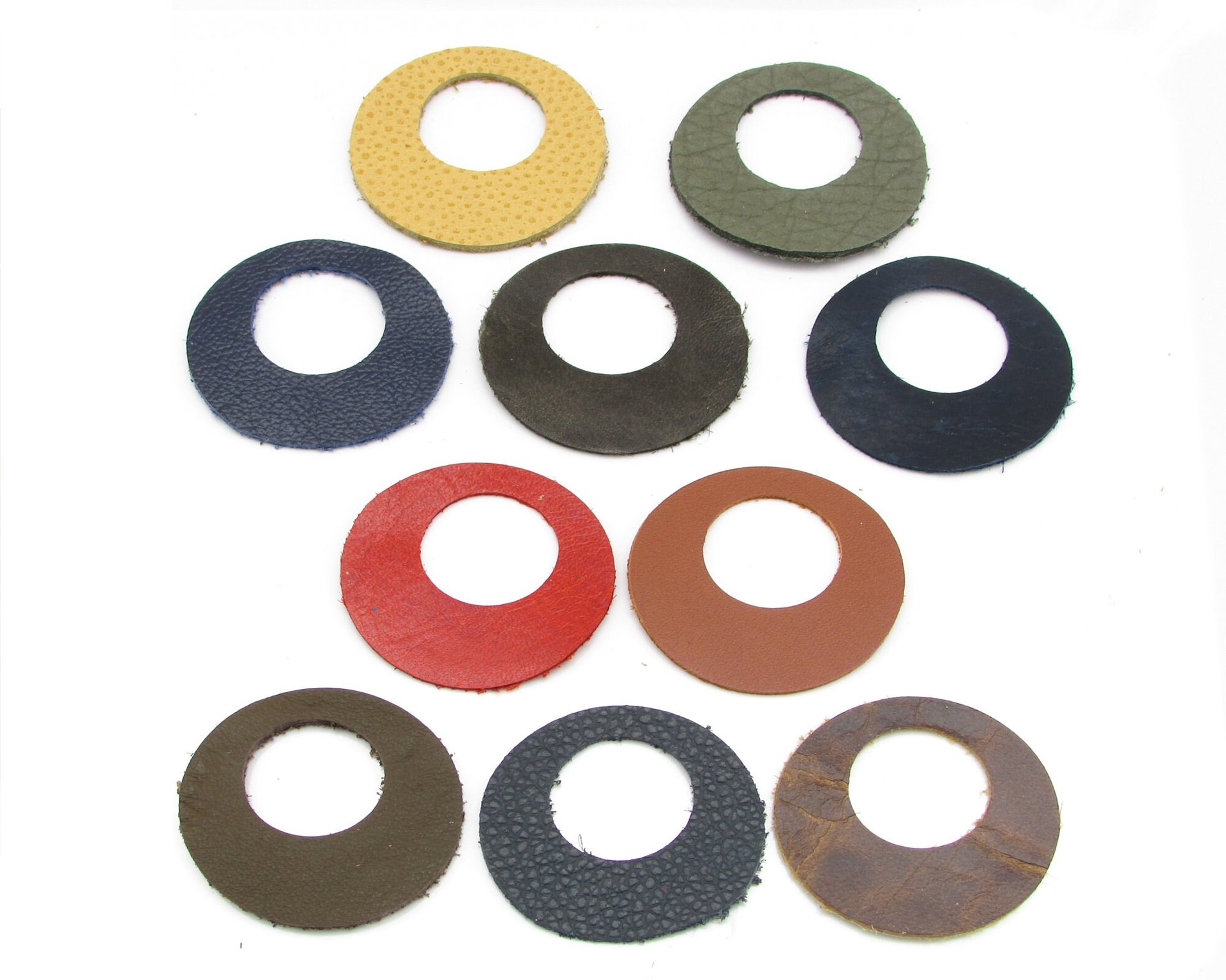 Go-Go Die Cut Pendants, Upcycled Top Grain Leather 1.5 Inch Round Earring Blanks (10)