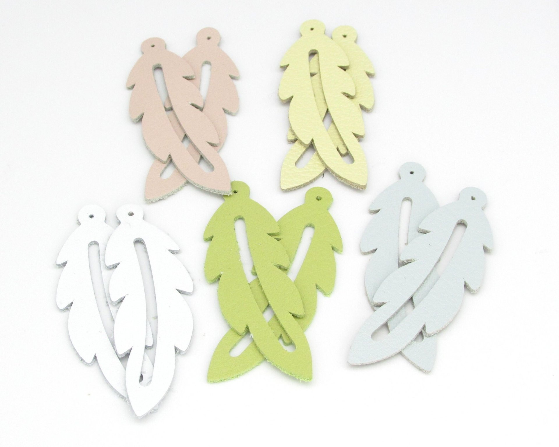 2" Feather Die Cuts, Top Grain Leather Precut Blanks (10)