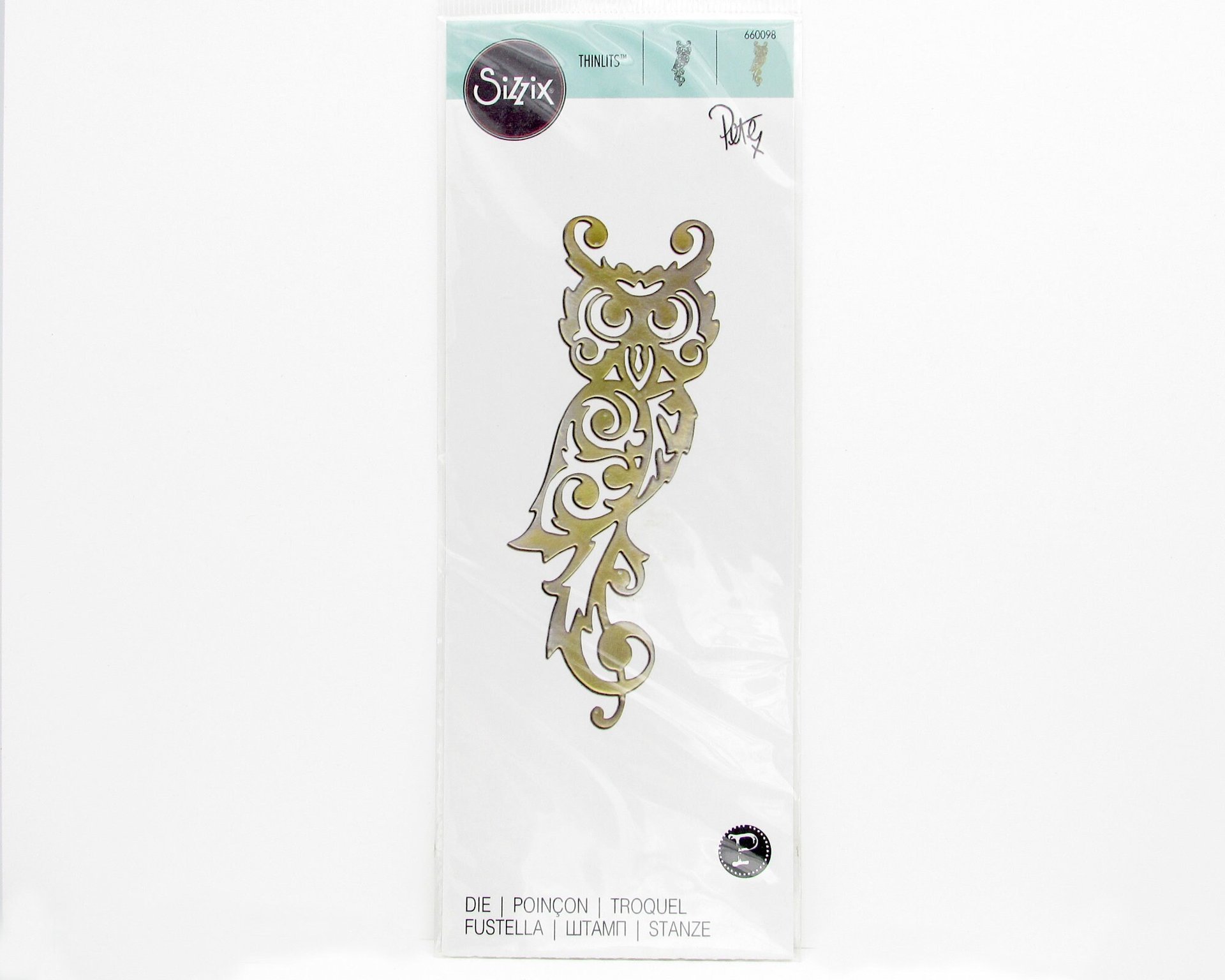Regal Owl Cutting Die, NIP Sizzix Thinlits 660098 for Manual Embossing