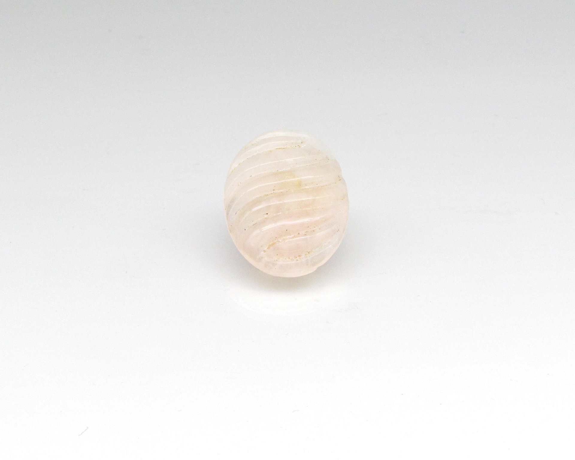 Rose Quartz Oval Cabochon, Vintage Art Deco Carved Gemstone