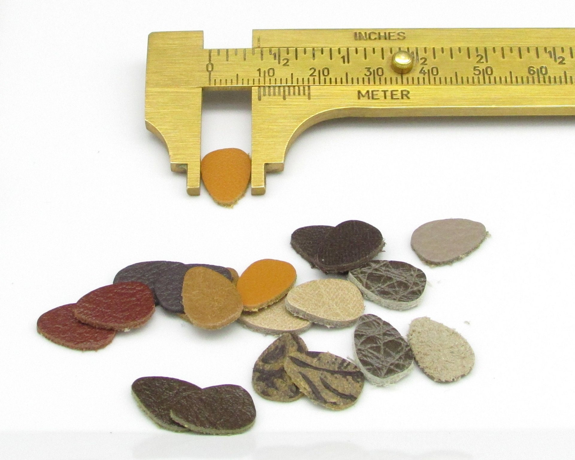 13x9mm Teardrop Die Cuts, Small Upcycled Leather Pre-Cut Stud Shapes