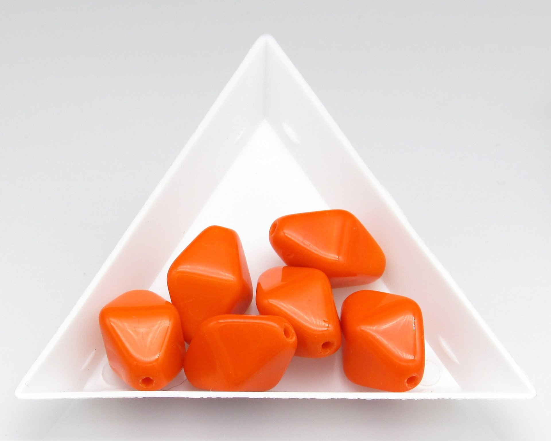 18x15mm Bicone Beads, Vintage Czech Pressed Glass