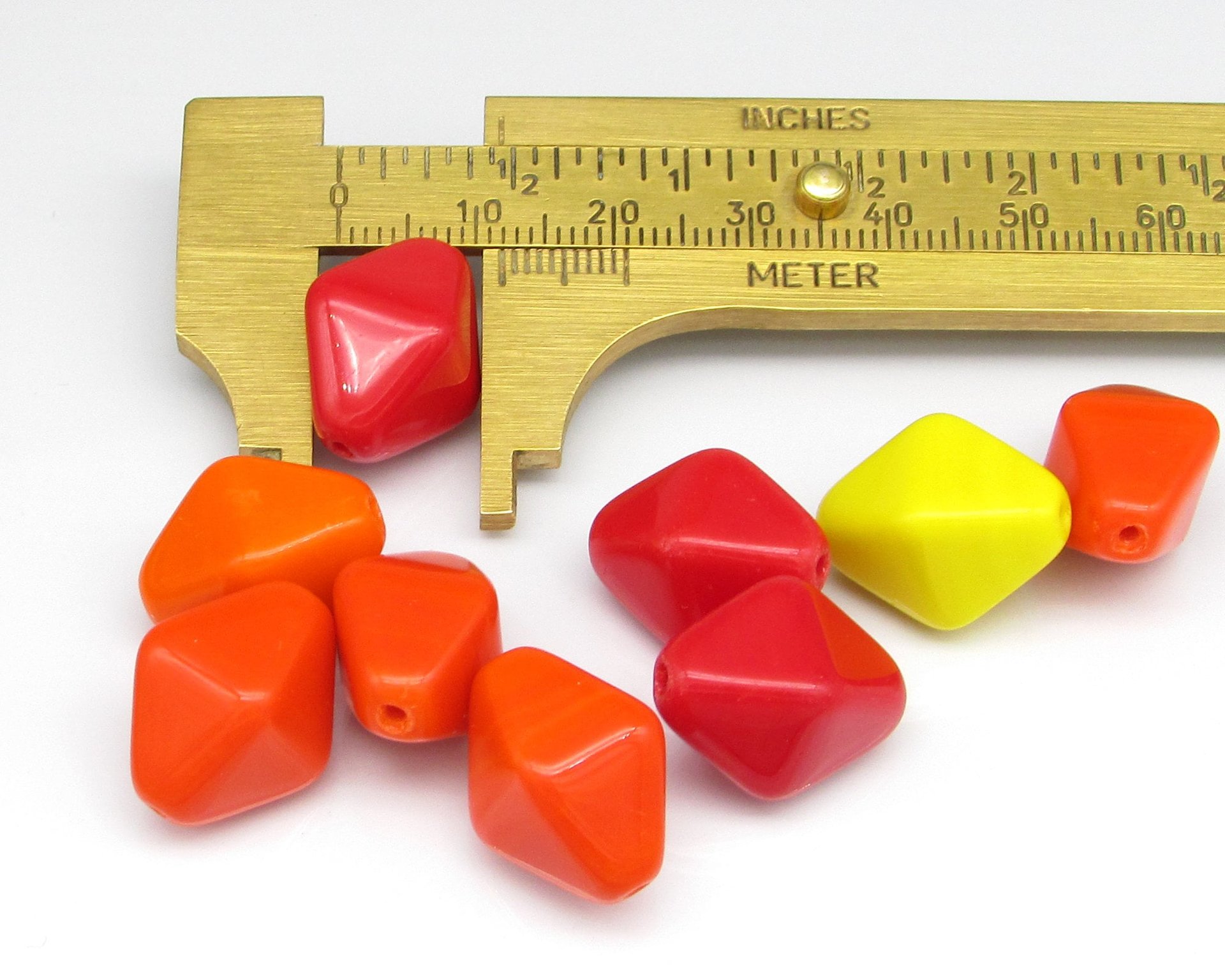 18x15mm Bicone Beads, Vintage Czech Pressed Glass