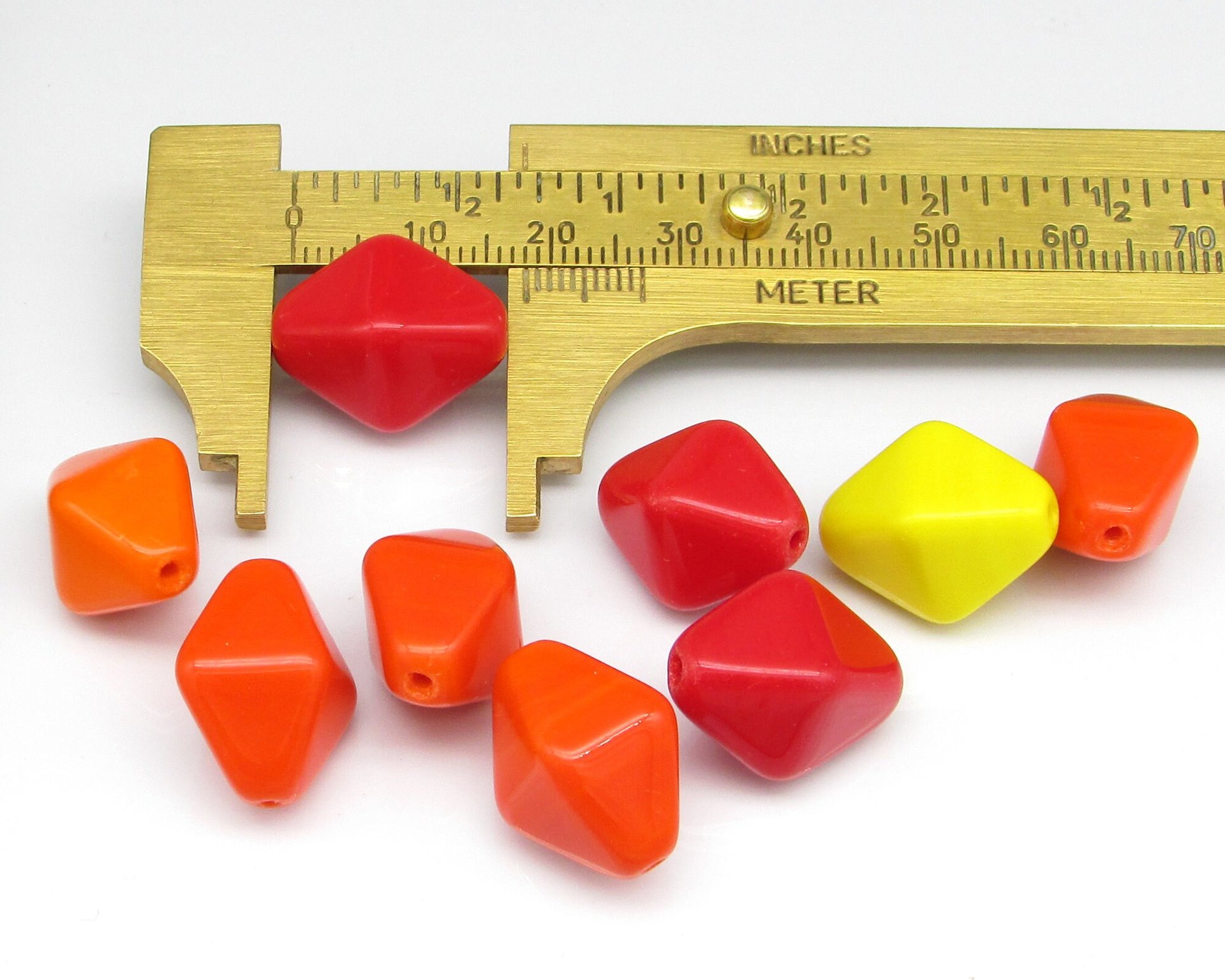 18x15mm Bicone Beads, Vintage Czech Pressed Glass