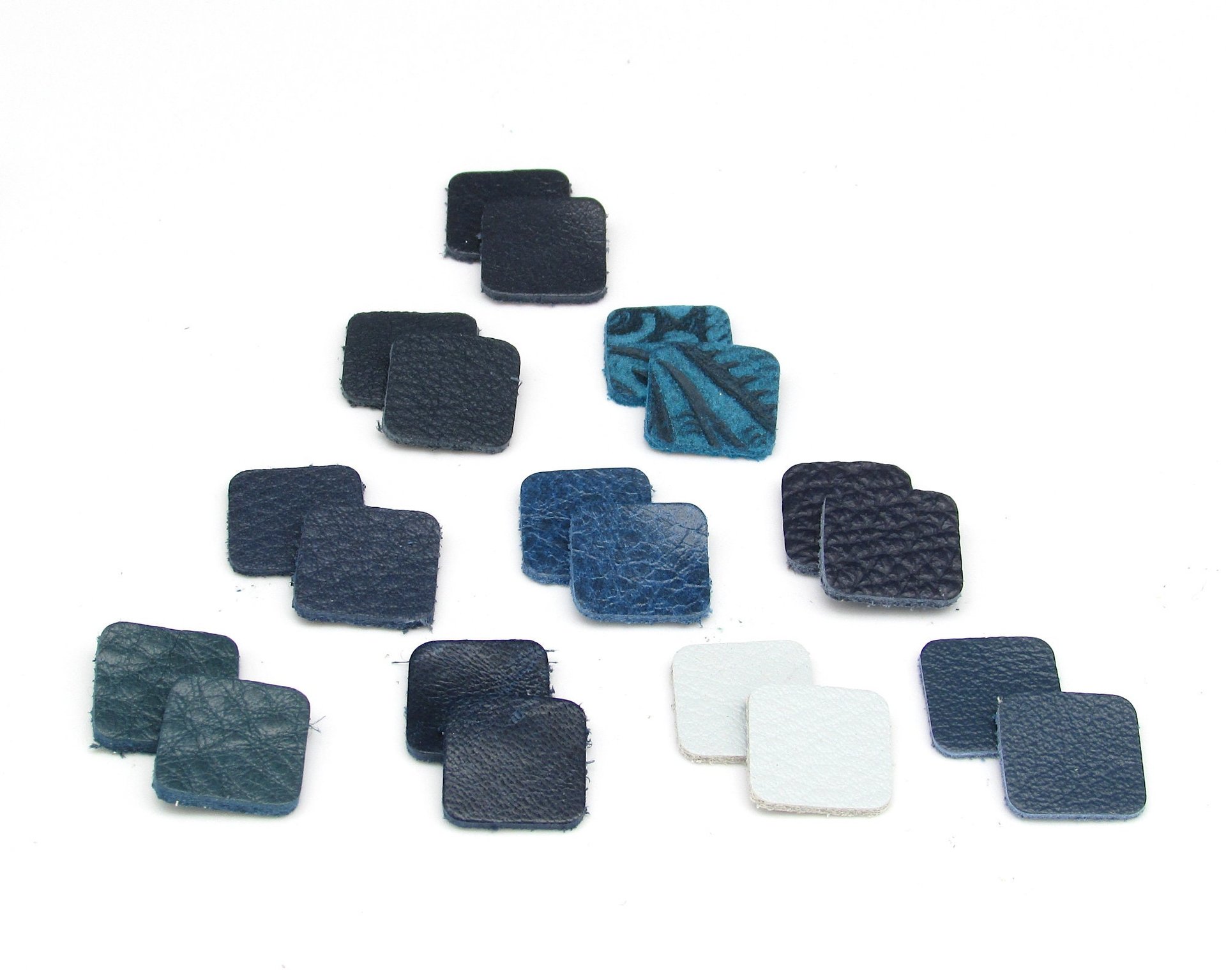 Tiny Leather Squares, 8mm 13mm Die Cut Embellishment for Making Stud Earrings